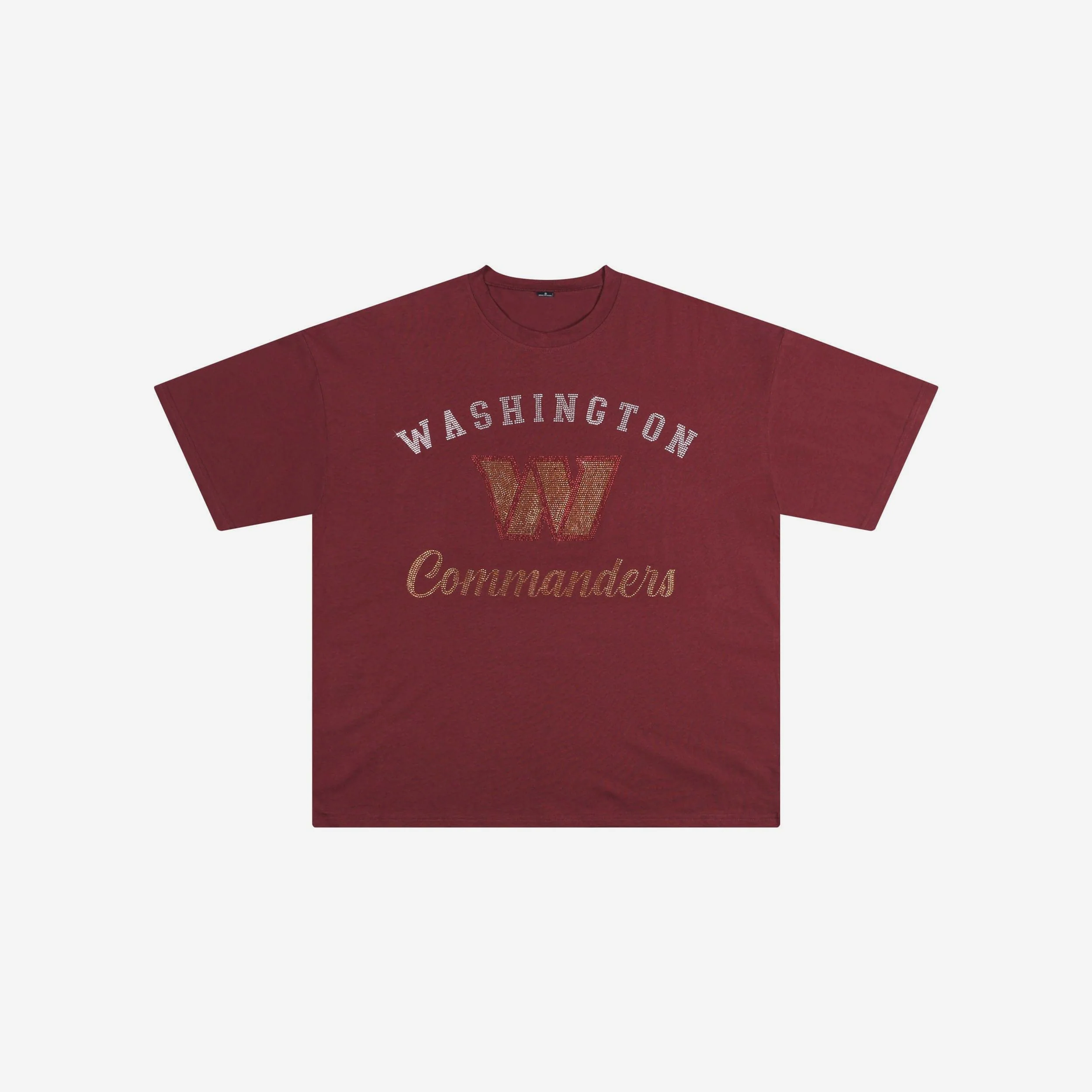 Washington Commanders Womens Rhinestone Logo Oversized T-Shirt - Image 4
