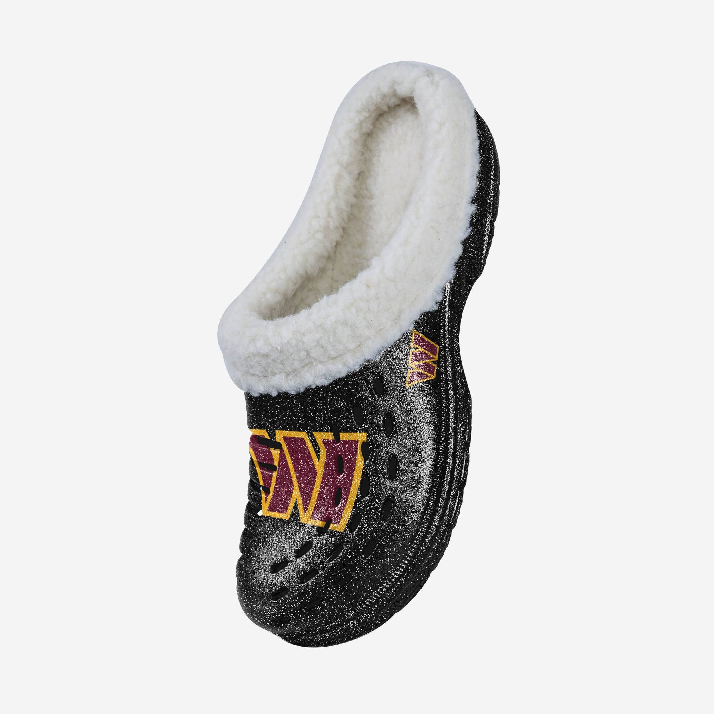 Washington Commanders Womens Sherpa Lined Glitter Clog - Image 2