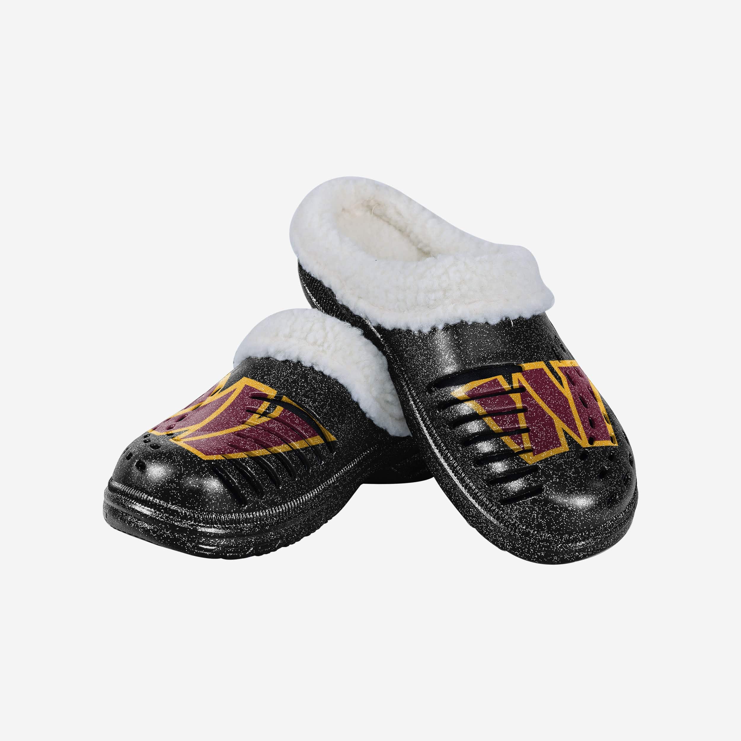 Washington Commanders Womens Sherpa Lined Glitter Clog - Image 3