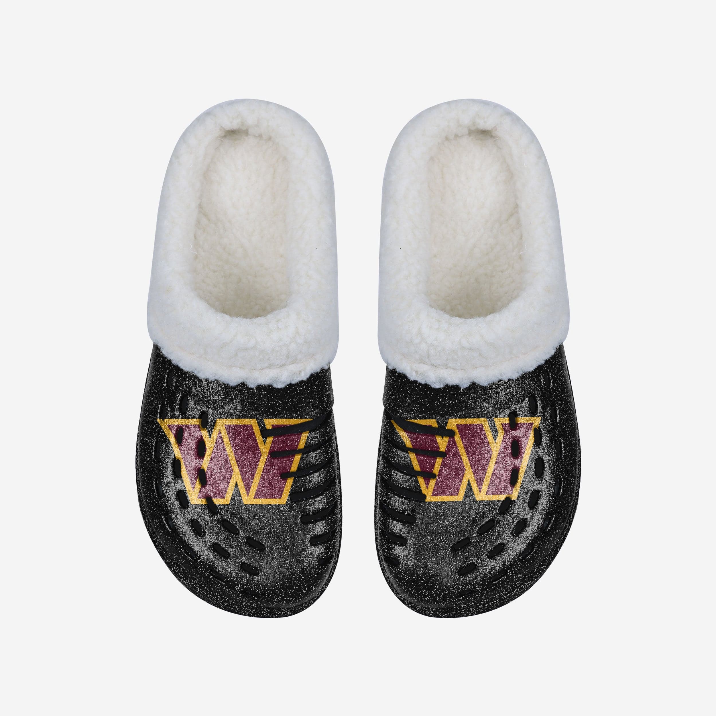 Washington Commanders Womens Sherpa Lined Glitter Clog - Image 4