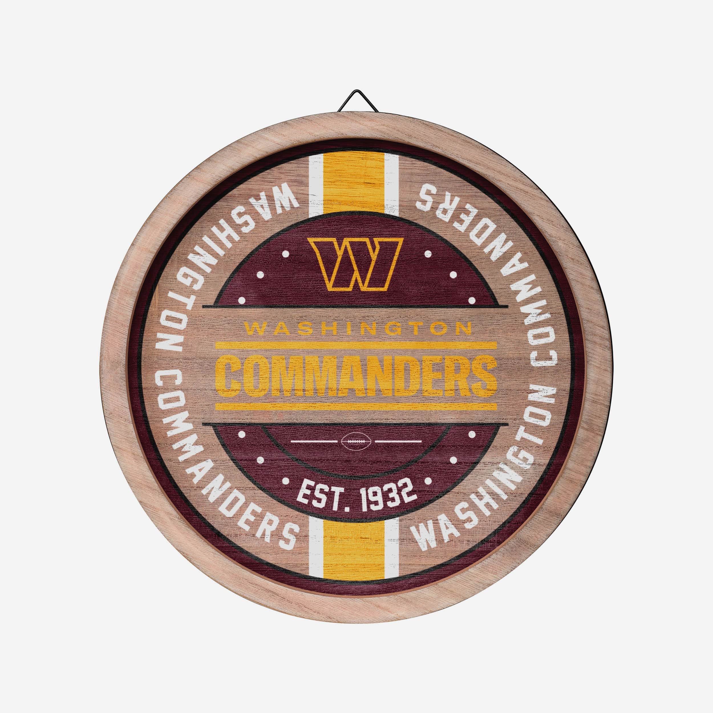Washington Commanders Wooden Barrel Sign