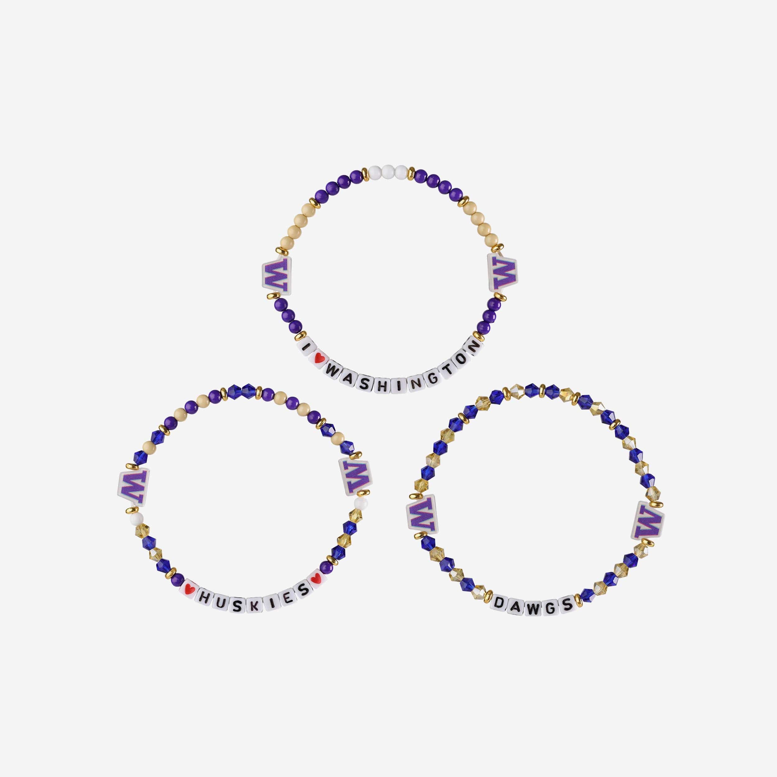 Washington Huskies 3 Pack Friendship Bracelet - Image 2