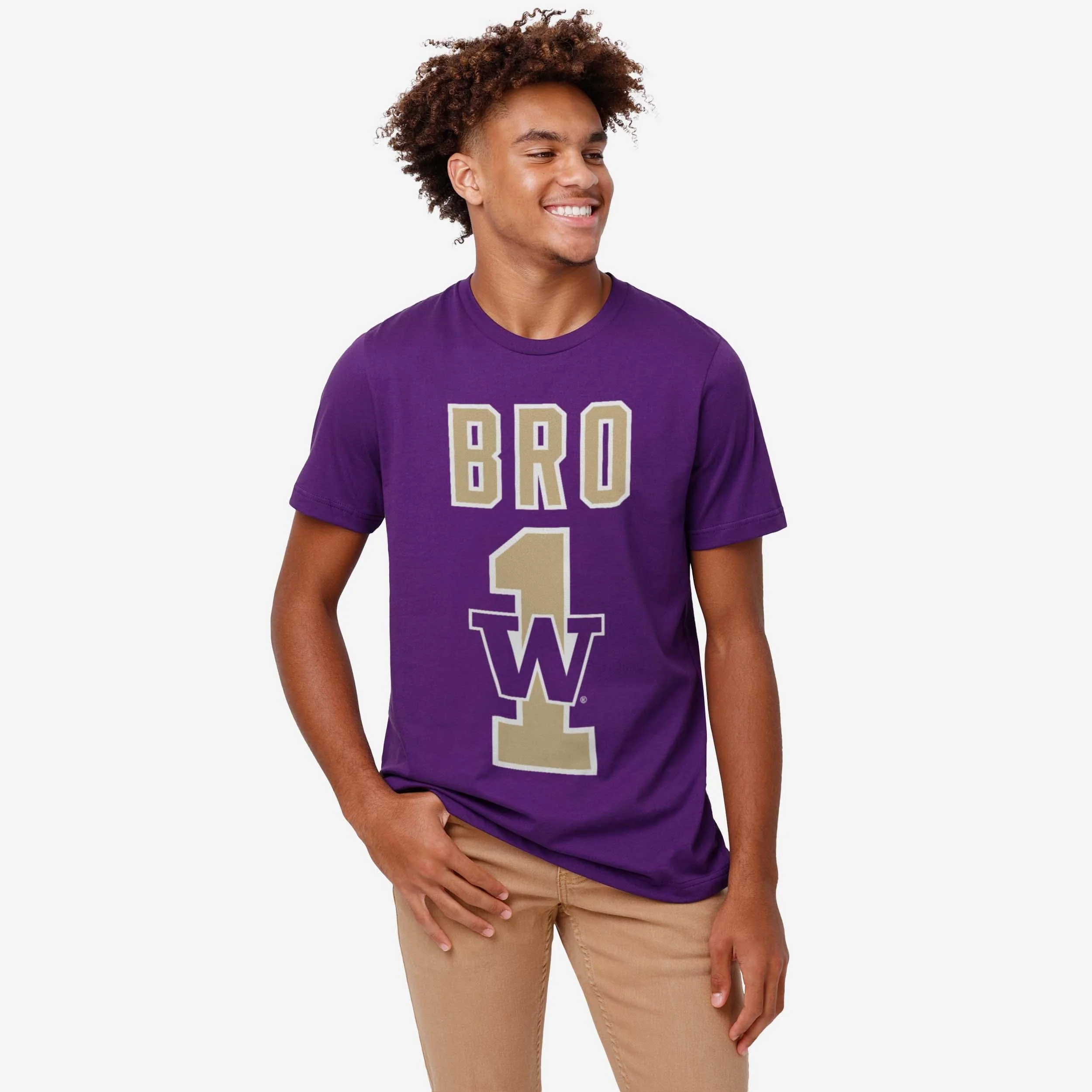 Washington Huskies Number 1 Bro T-Shirt - Image 2