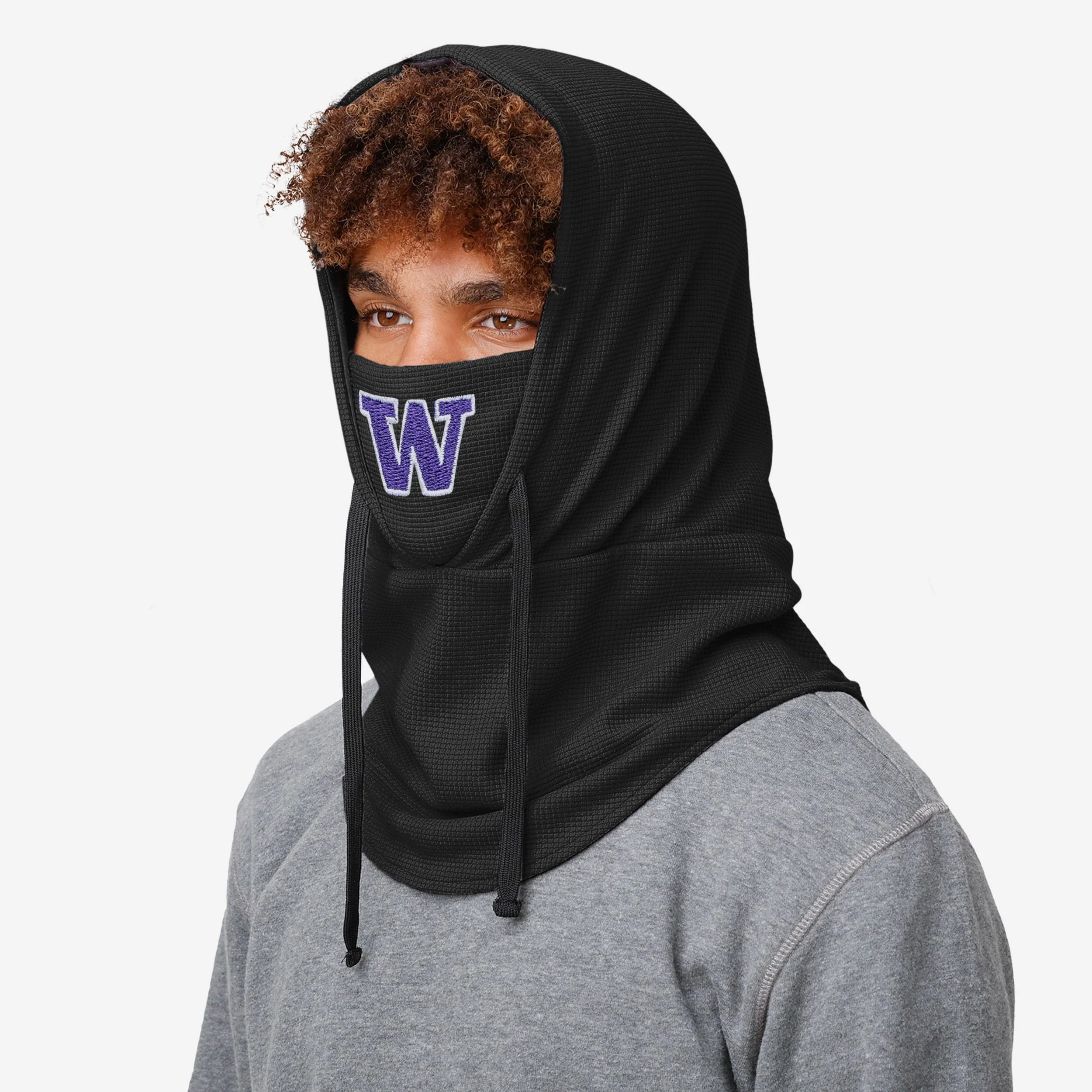 Washington Huskies Waffle Drawstring Hooded Gaiter - Image 3
