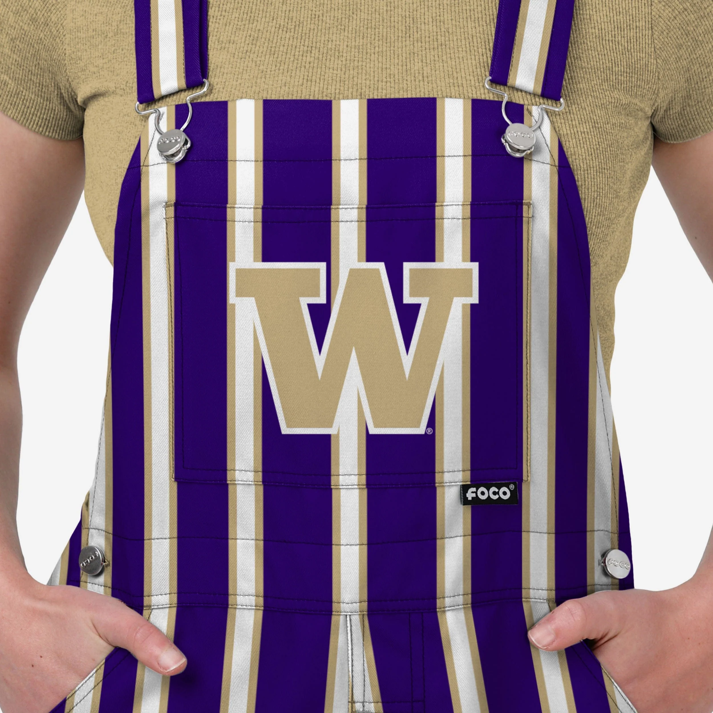 Washington Huskies Womens Sideline Spirit Bib Overalls - Image 4