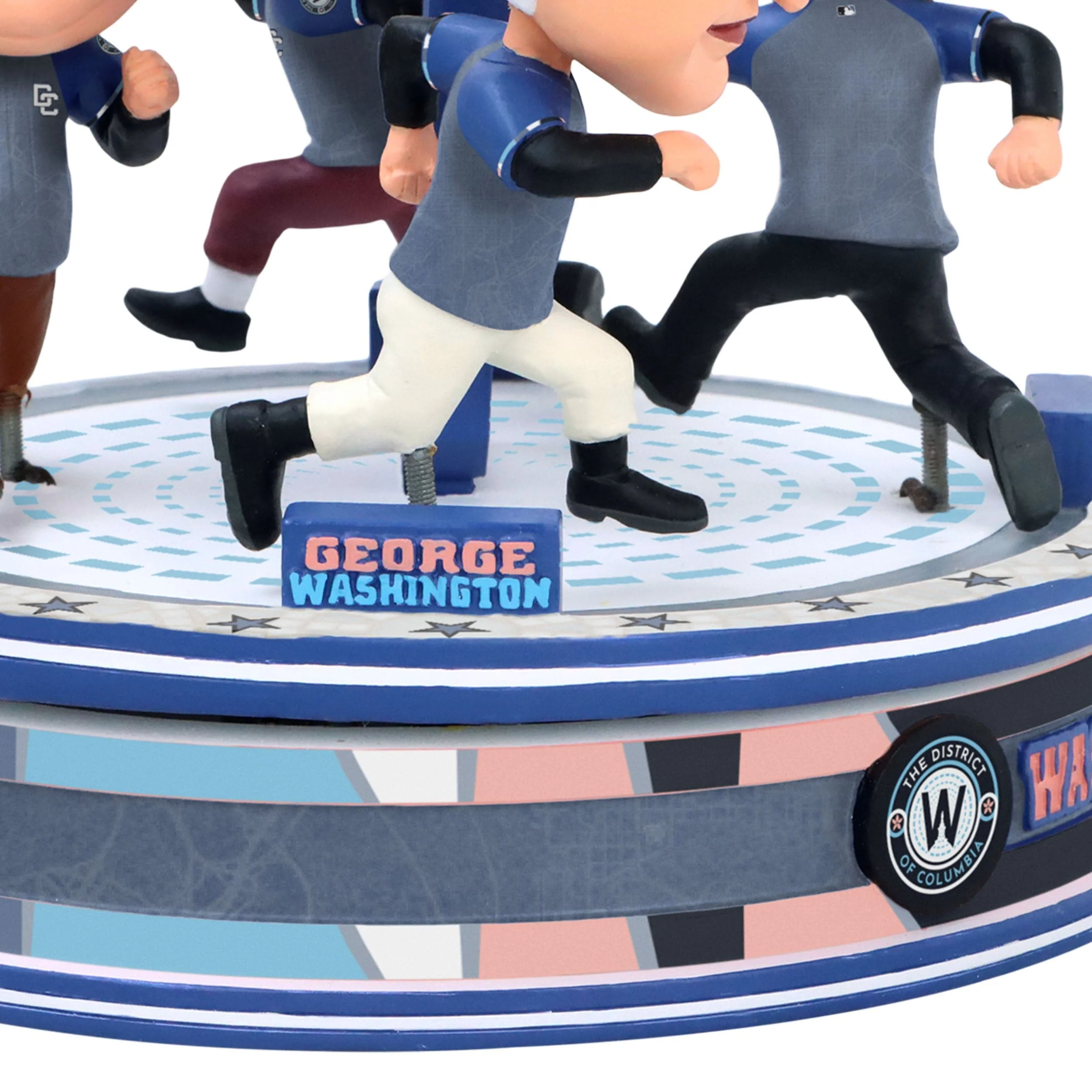 Washington Nationals 2025 City Connect Racing Presidents Spinner Mini Bobblehead Scene - Image 3