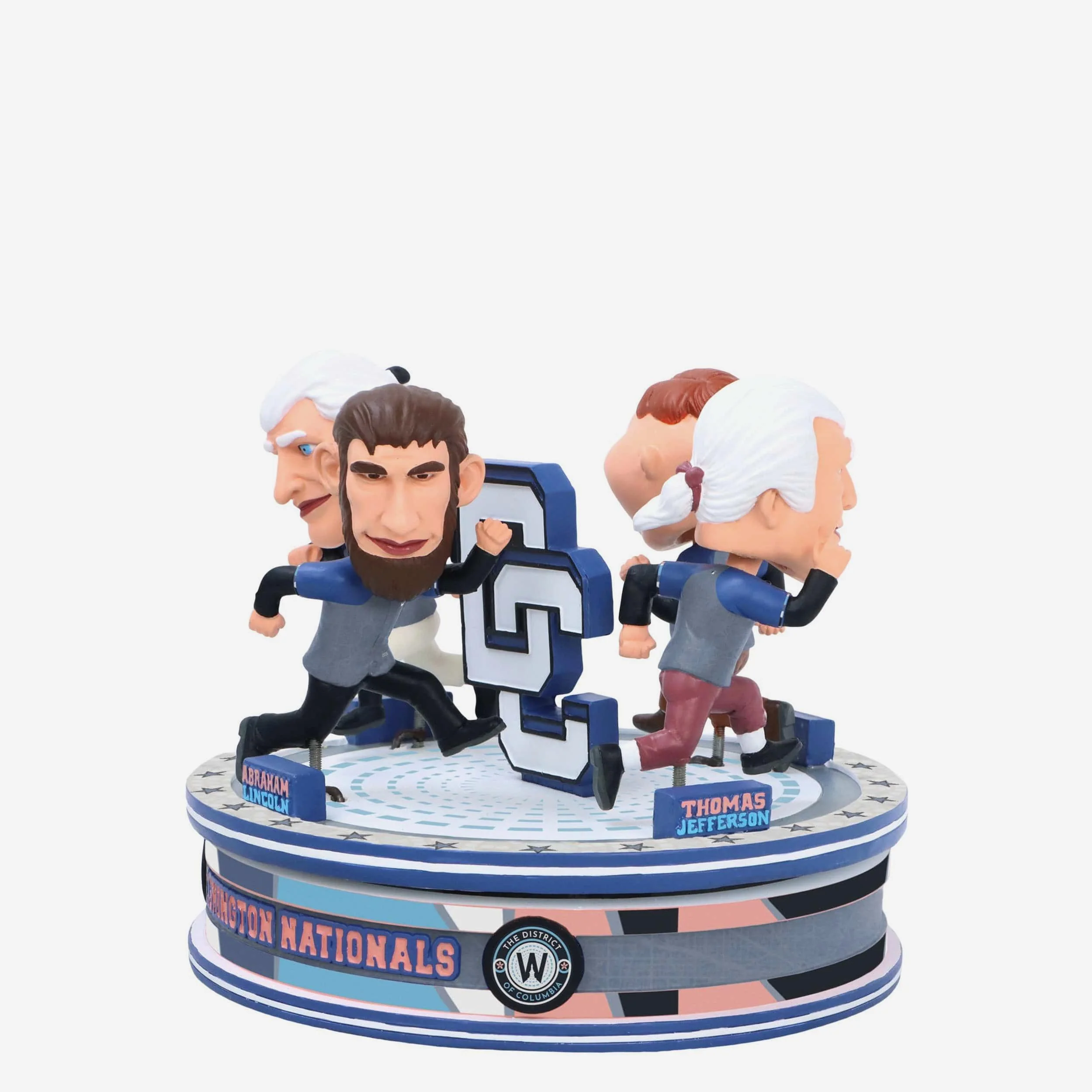 Washington Nationals 2025 City Connect Racing Presidents Spinner Mini Bobblehead Scene - Image 4