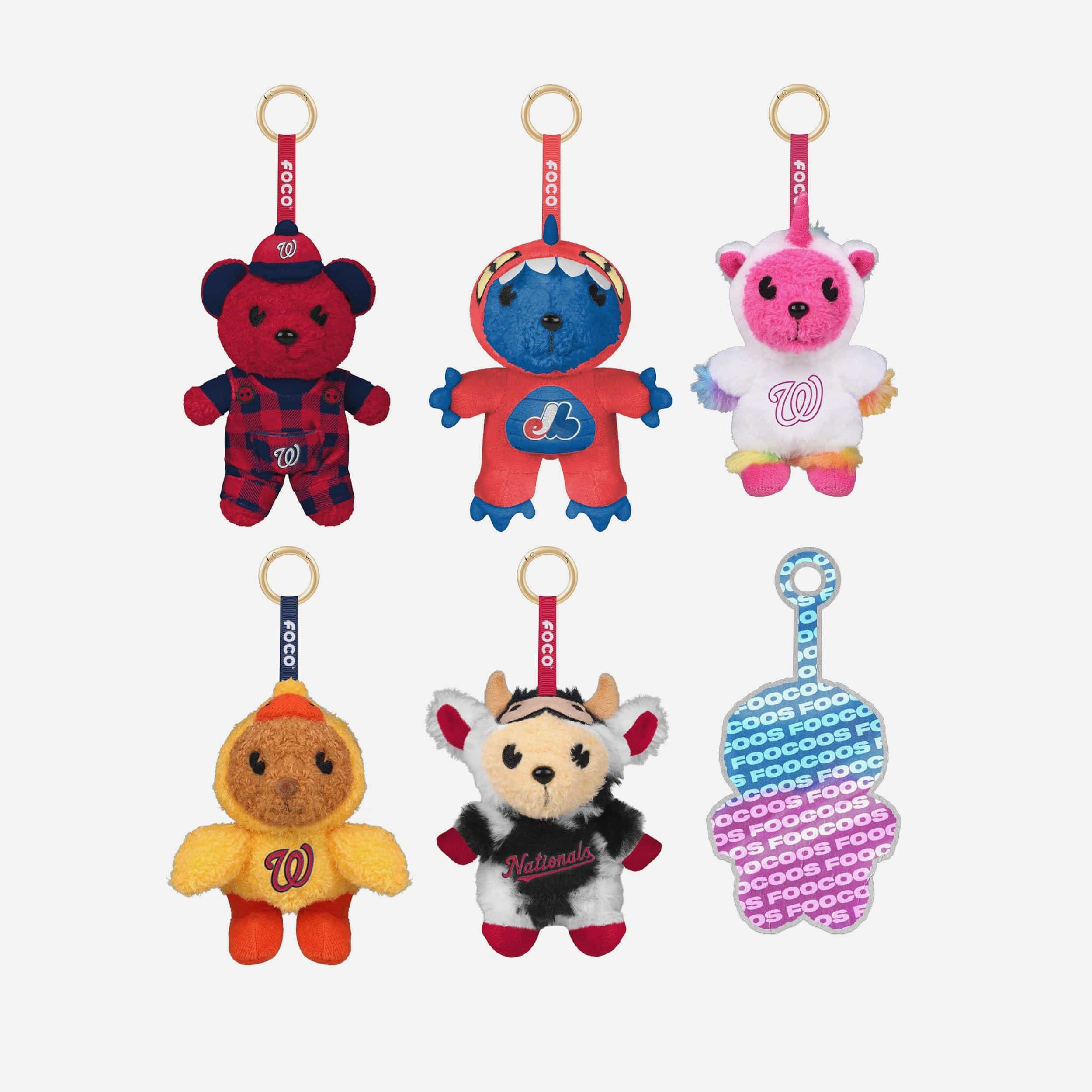 Washington Nationals FOOCOOS Plush Bag Charm Keychain Blind Box Series 1