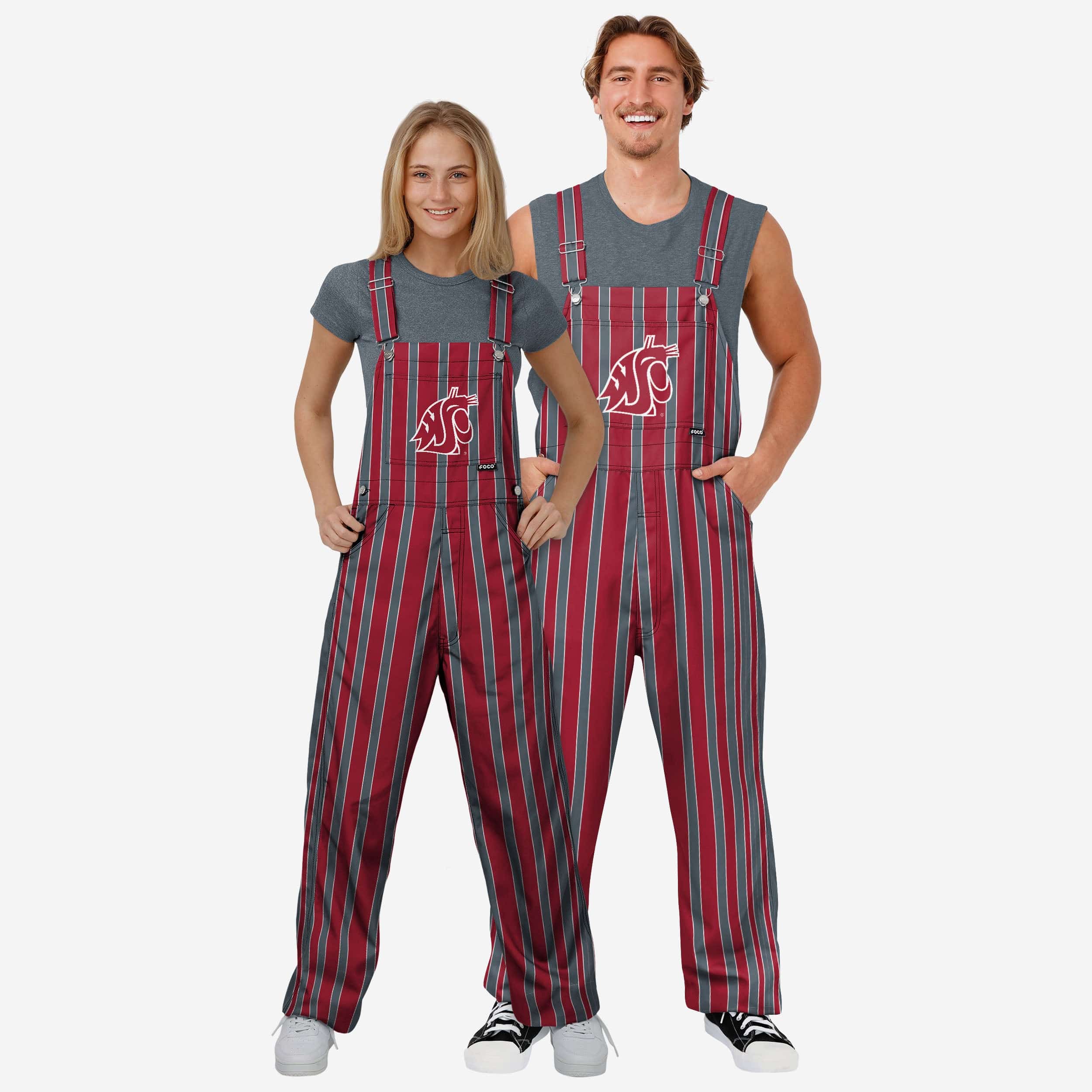 Washington State Cougars Mens Sideline Spirit Bib Overalls - Image 3