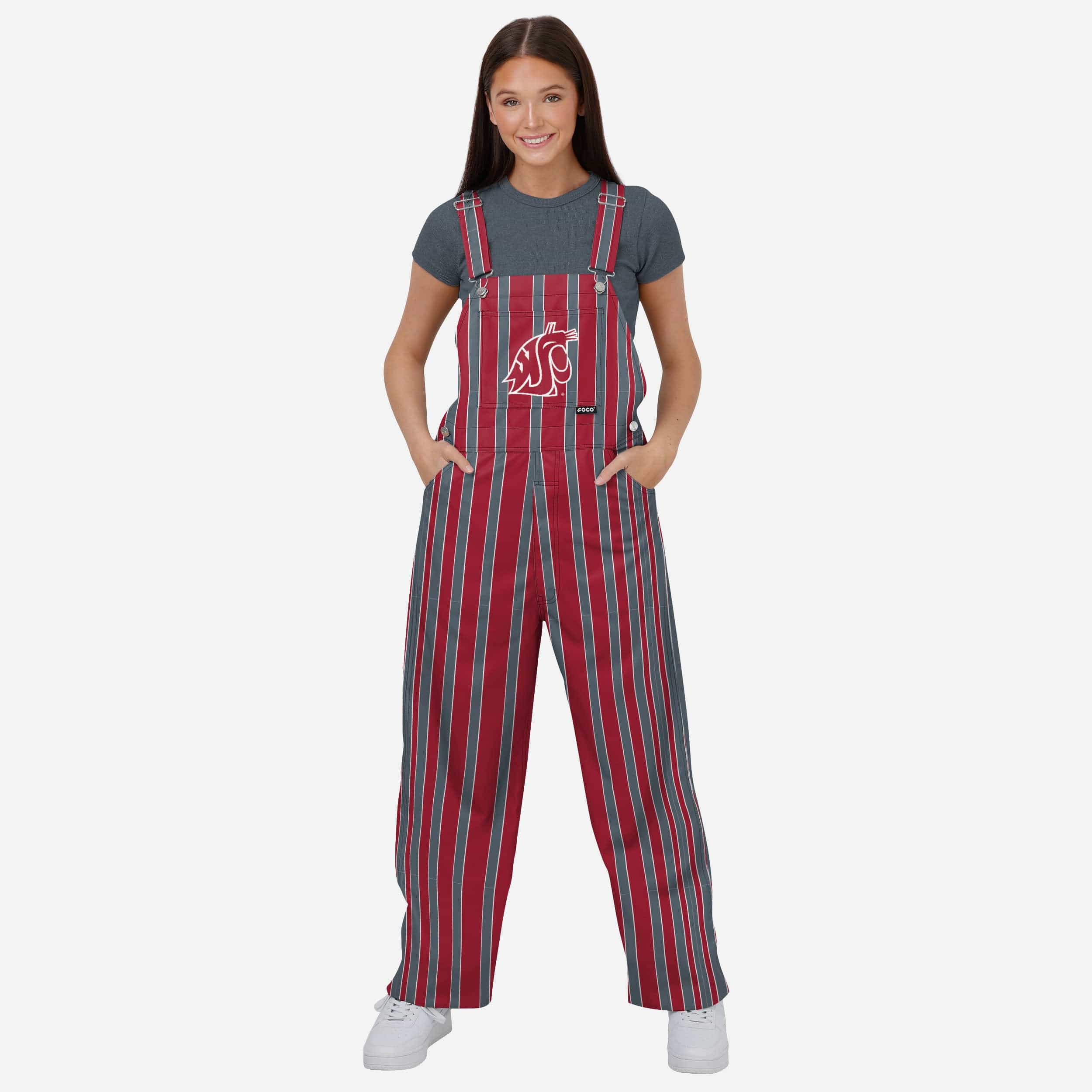 Washington State Cougars Womens Sideline Spirit Bib Overalls