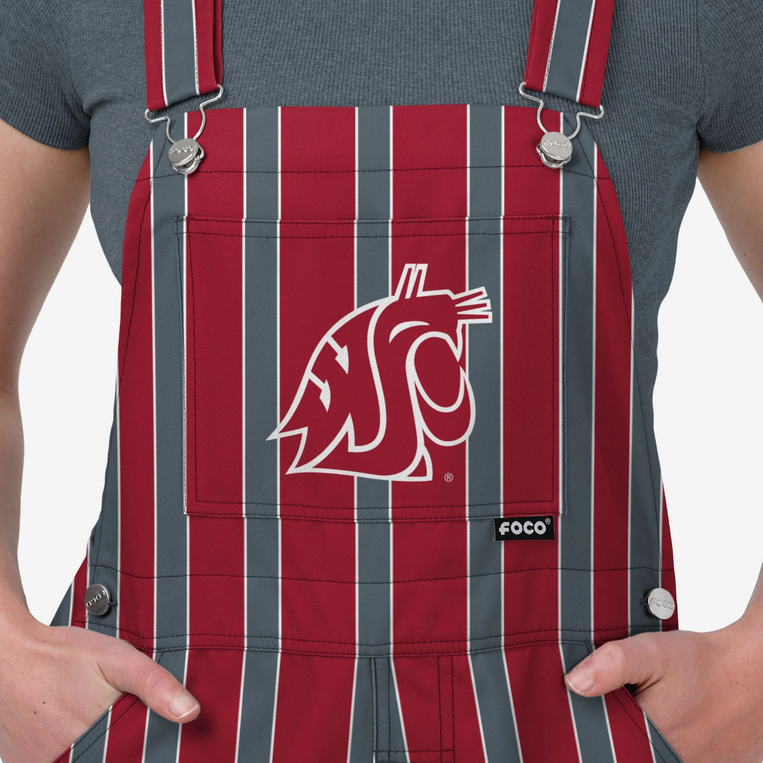 Washington State Cougars Womens Sideline Spirit Bib Overalls - Image 4