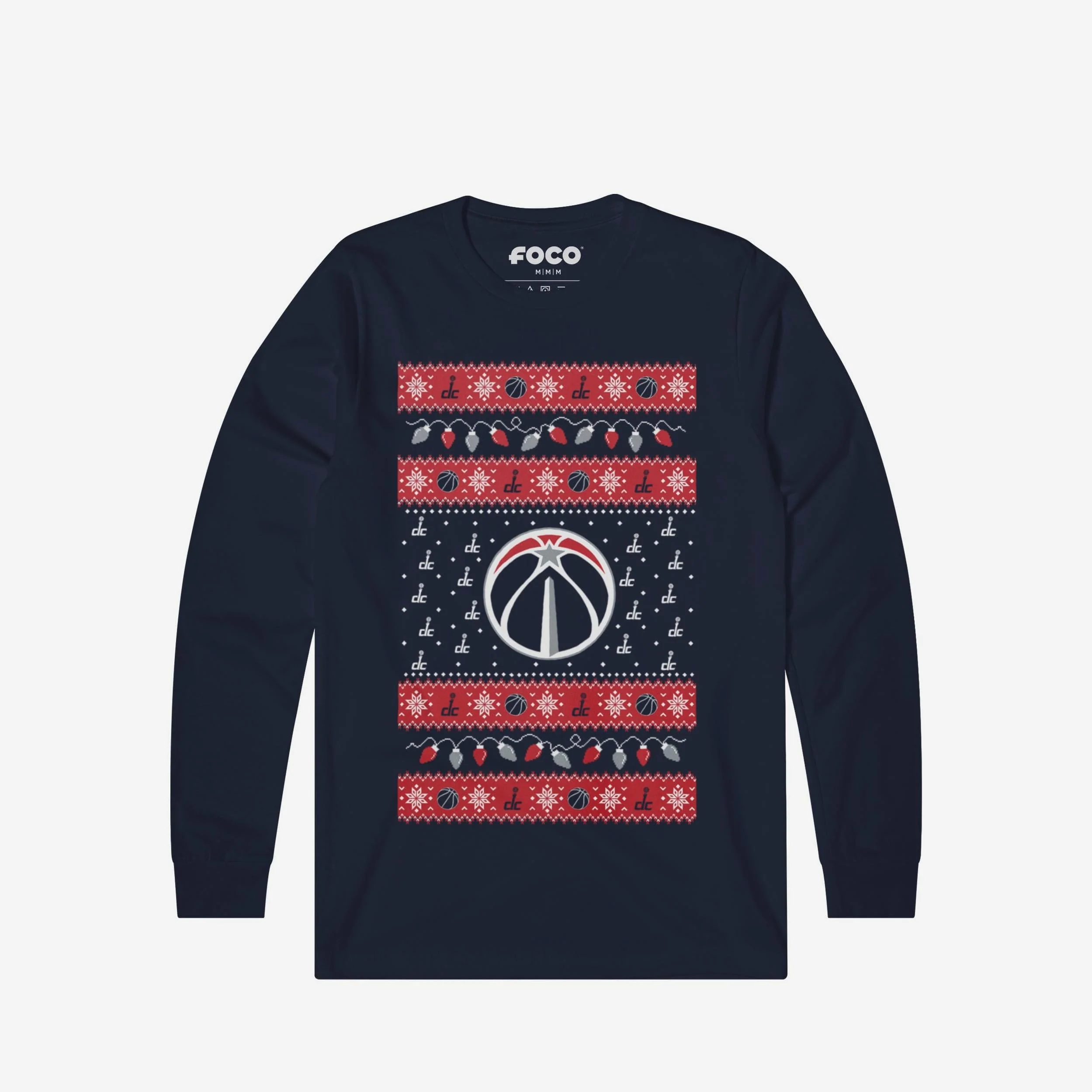 Washington Wizards Holiday Lights Sweater Long Sleeve T-Shirt