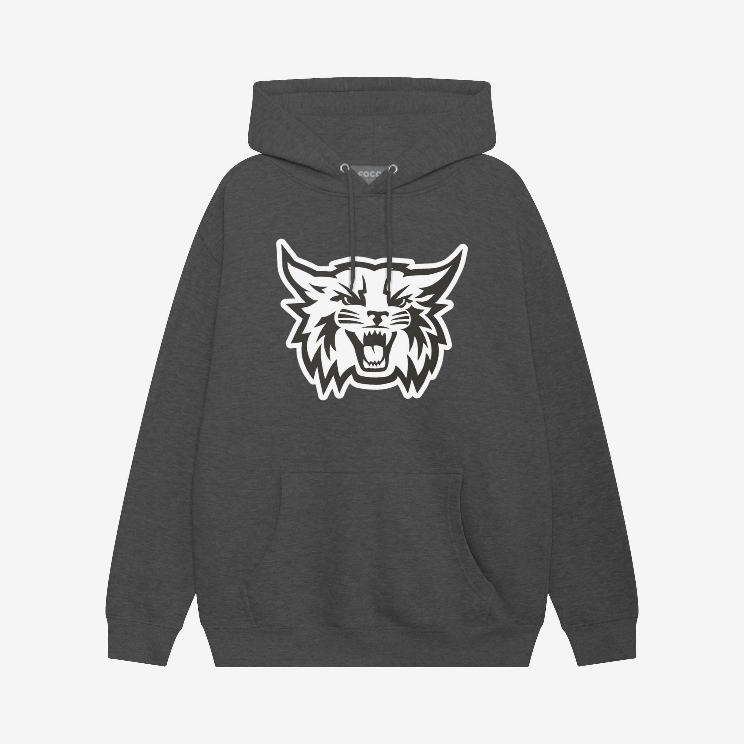 Weber State Wildcats Black & White Primary Logo Hoodie