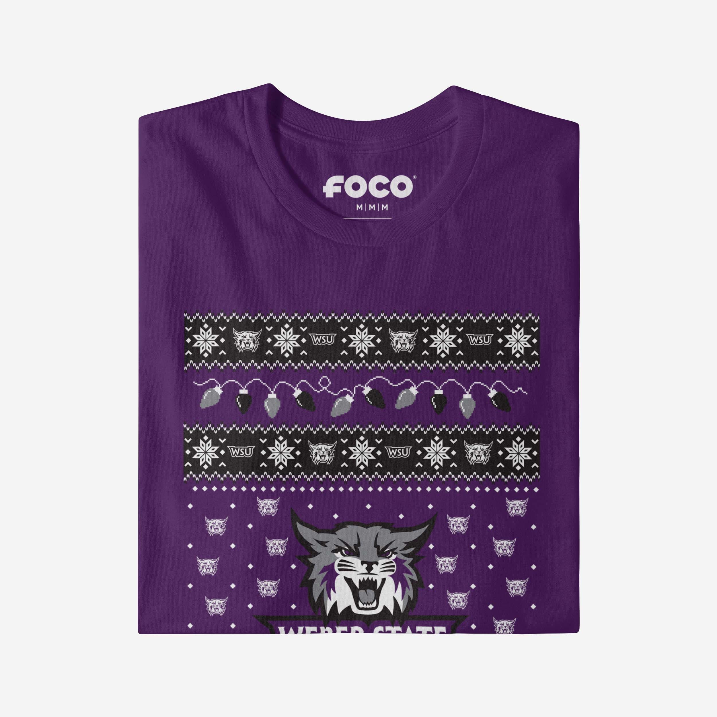 Weber State Wildcats Holiday Lights Sweater Long Sleeve T-Shirt - Image 4