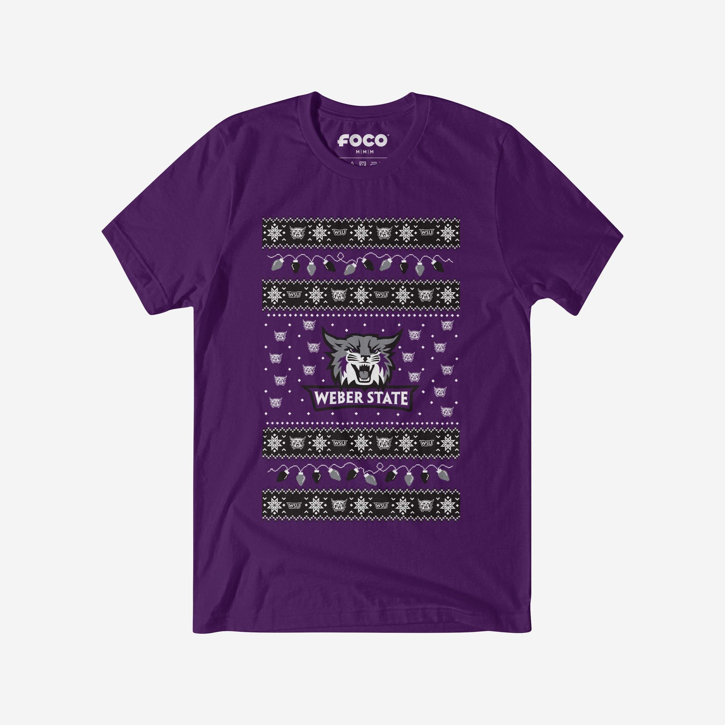 Weber State Wildcats Holiday Lights Sweater T-Shirt