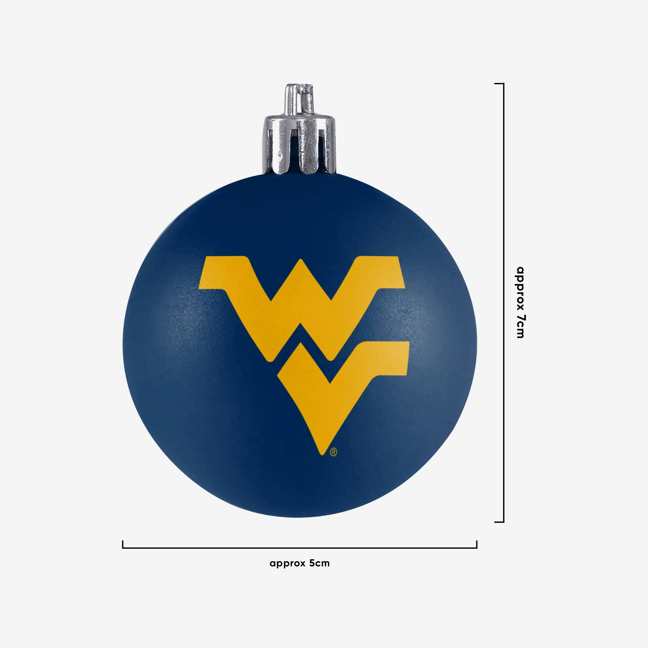 West Virginia Mountaineers 12 Pack Plastic Ball Ornament Set - Image 3