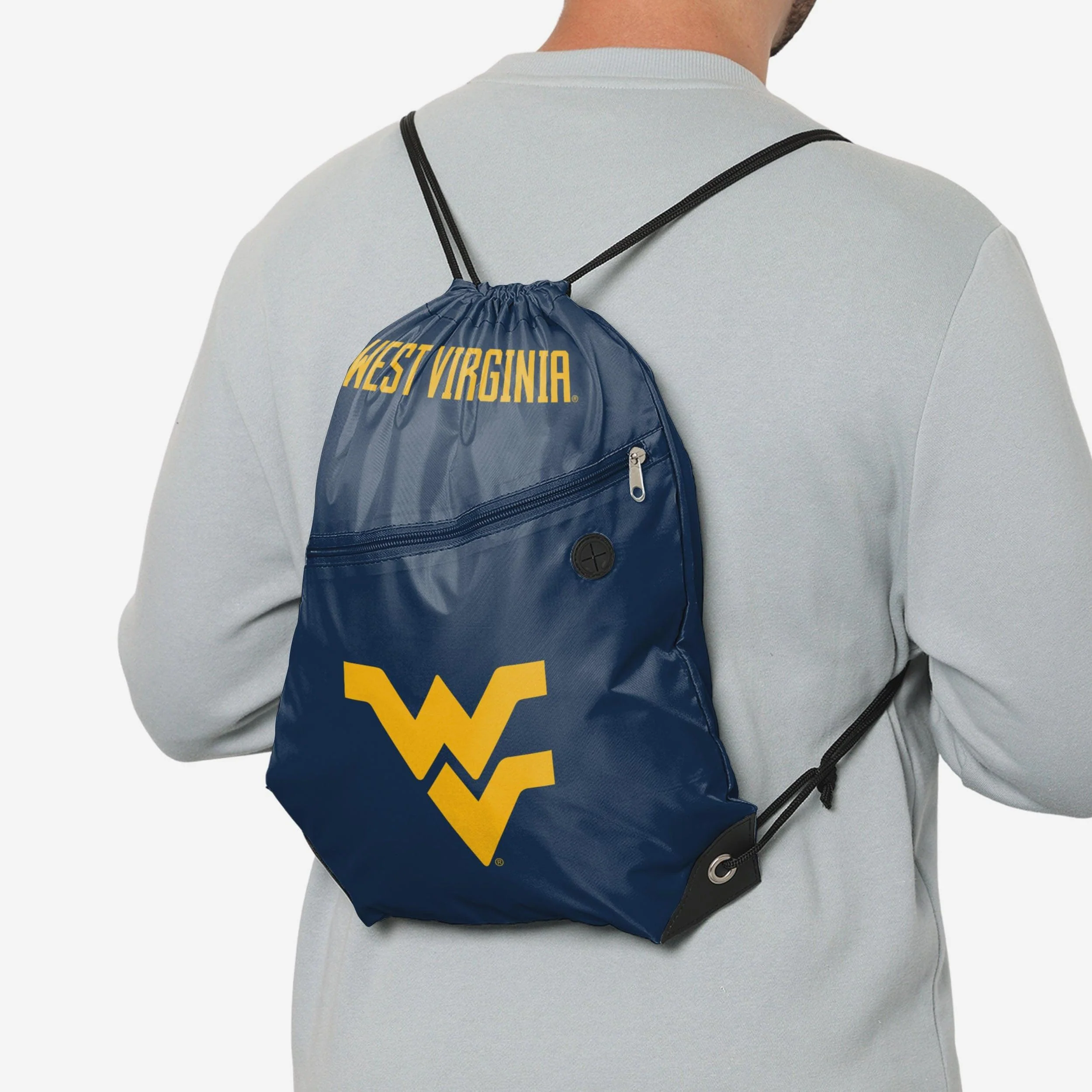 West Virginia Mountaineers Pocket Drawstring Backpack - Image 3