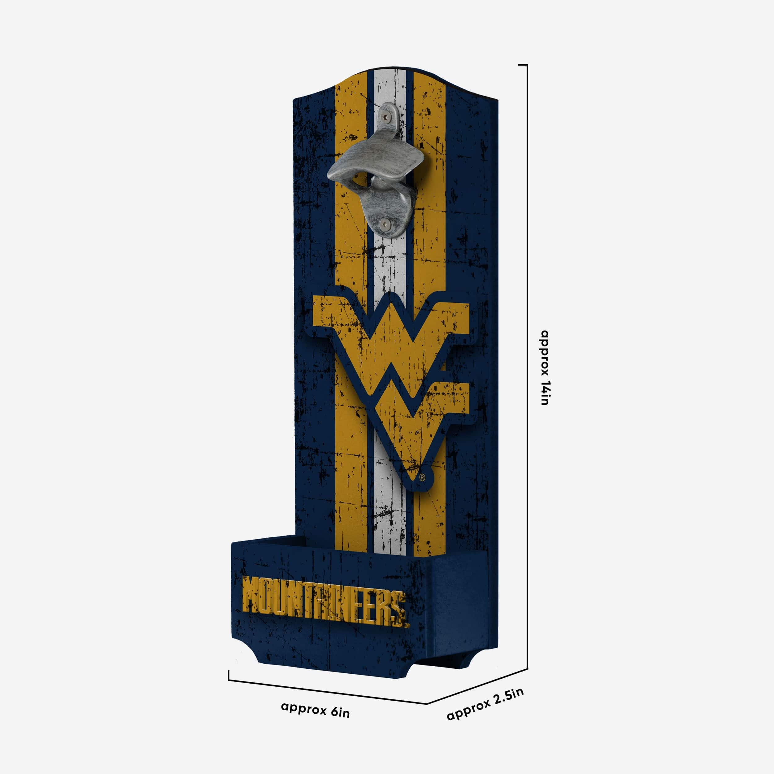 West Virginia Mountaineers Wooden Bottle Cap Opener Sign - Image 5