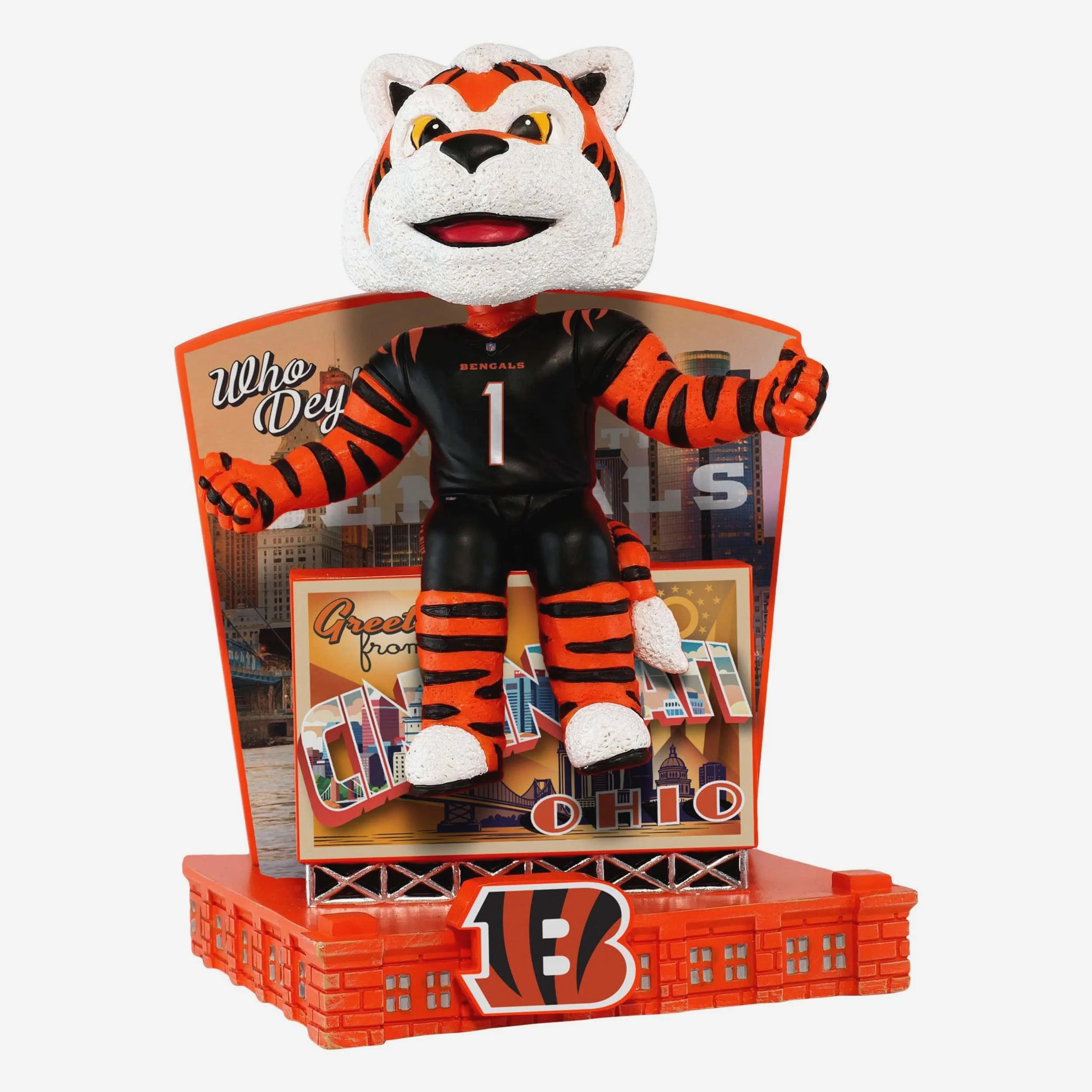 Who Dey Cincinnati Bengals Greetings From Mascot Bobblehead