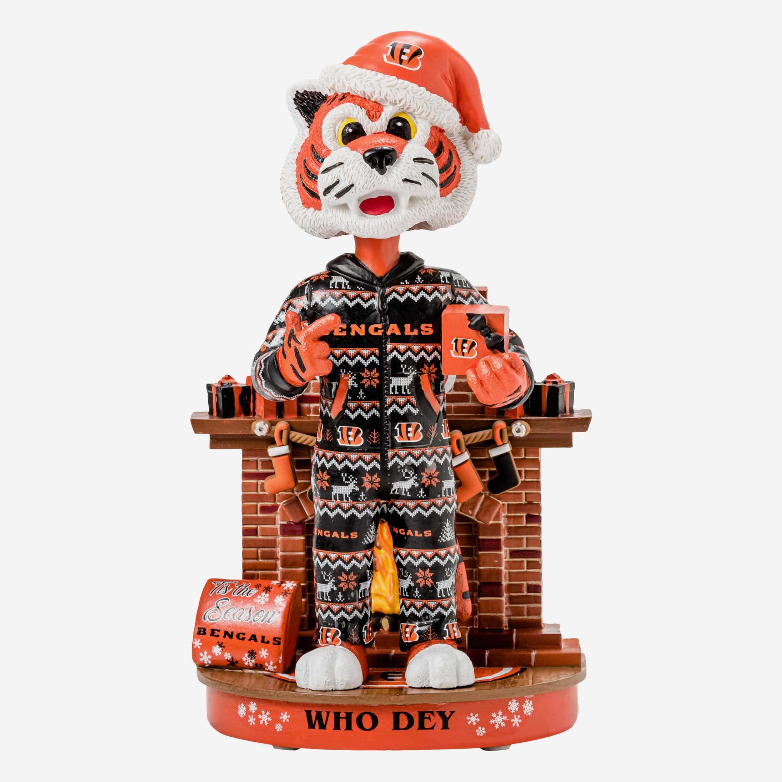Who Dey Cincinnati Bengals Holiday Mascot Bobblehead