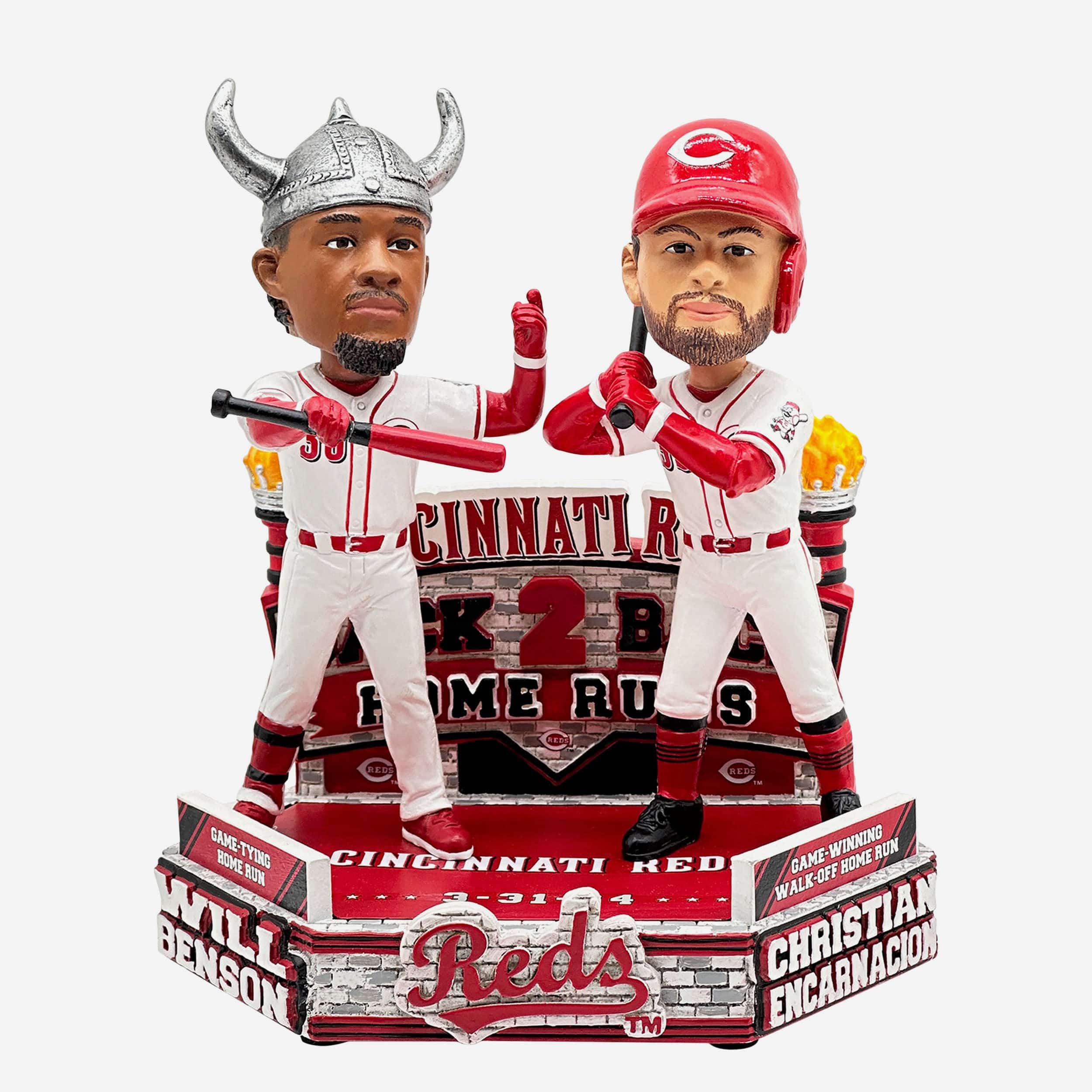 Will Benson & Christian Encarnacion-Strand Cincinnati Reds Back-To-Back HR Walk-Off Dual Bobblehead