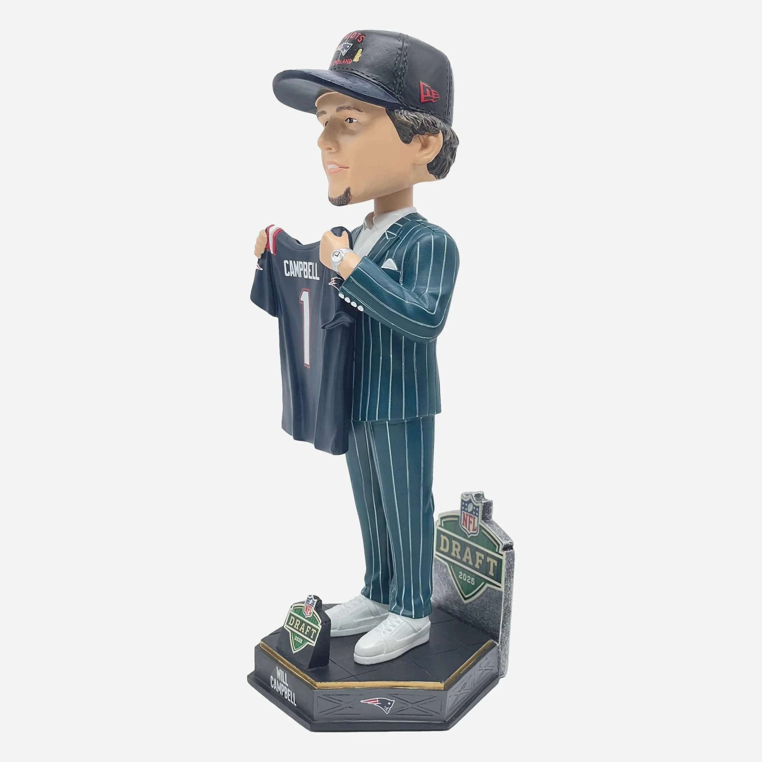 Will Campbell New England Patriots 2025 NFL Draft Pick Number 4 Bobblehead - Image 4