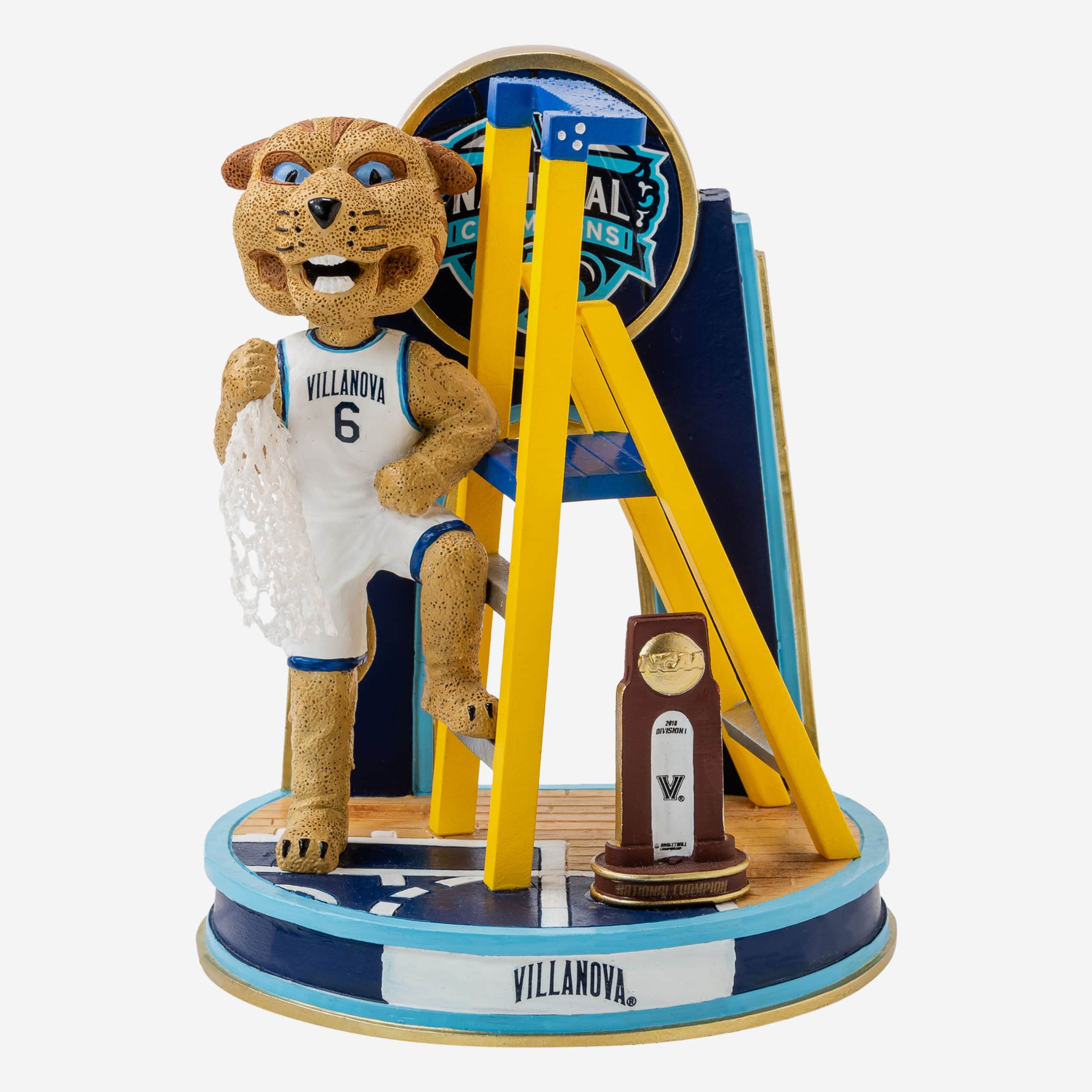 Will D Cat Villanova Wildcats 2018 Mens Basketball National Champions Cutting The Net Mascot Mini Bobblehead Scene