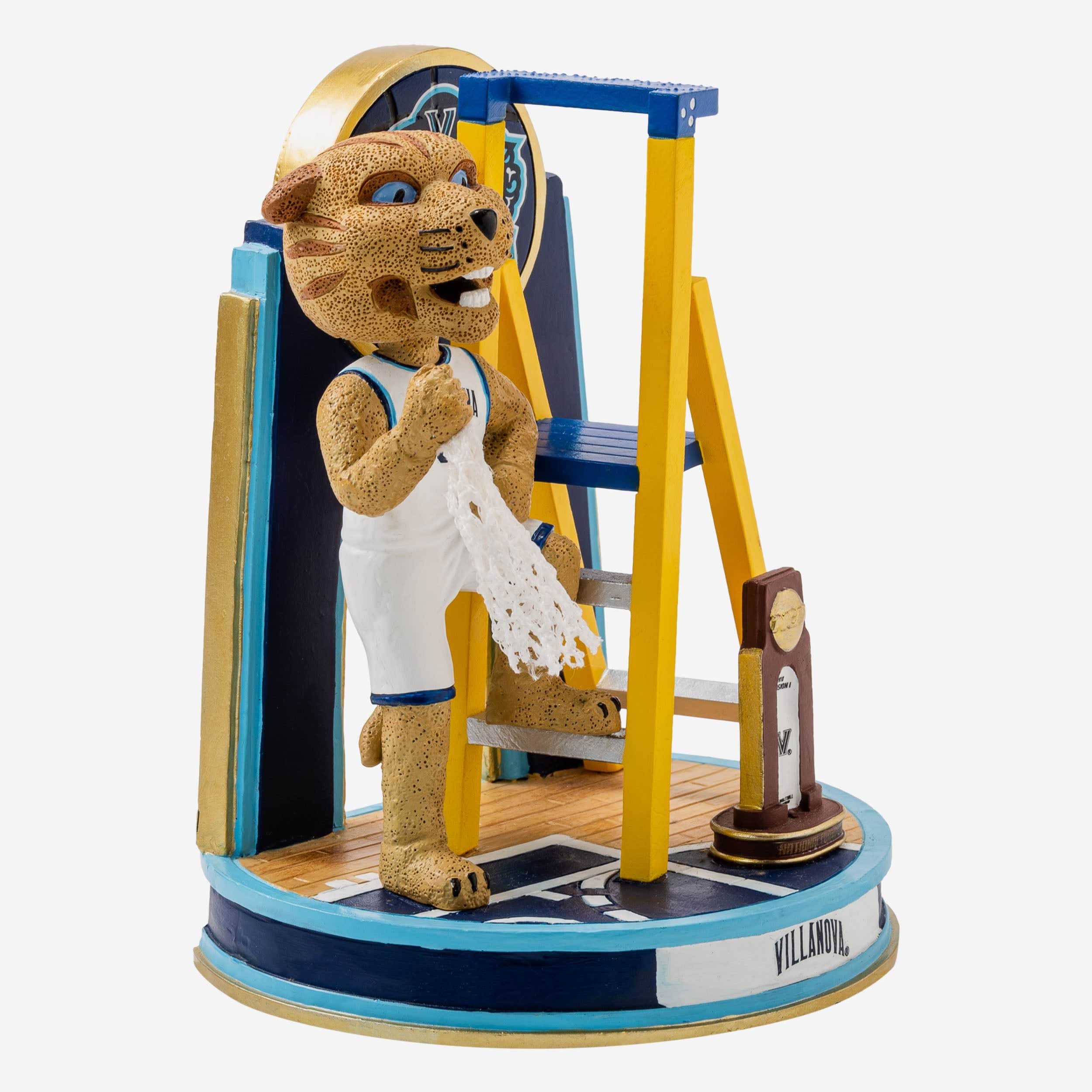 Will D Cat Villanova Wildcats 2018 Mens Basketball National Champions Cutting The Net Mascot Mini Bobblehead Scene - Image 4