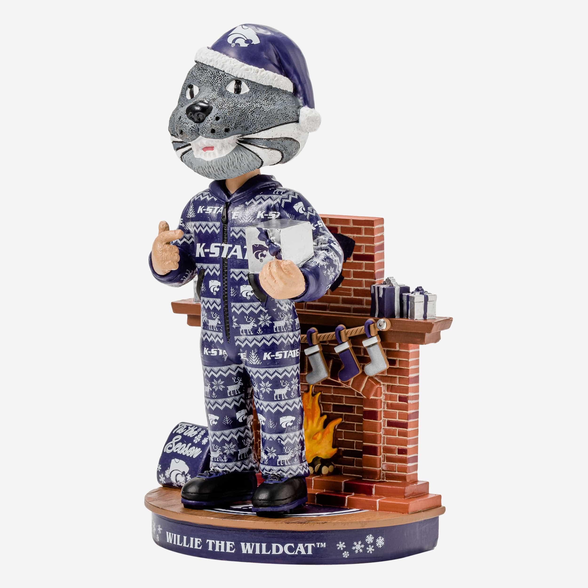 Willie The Wildcat Kansas State Wildcats Holiday Mascot Bobblehead - Image 4