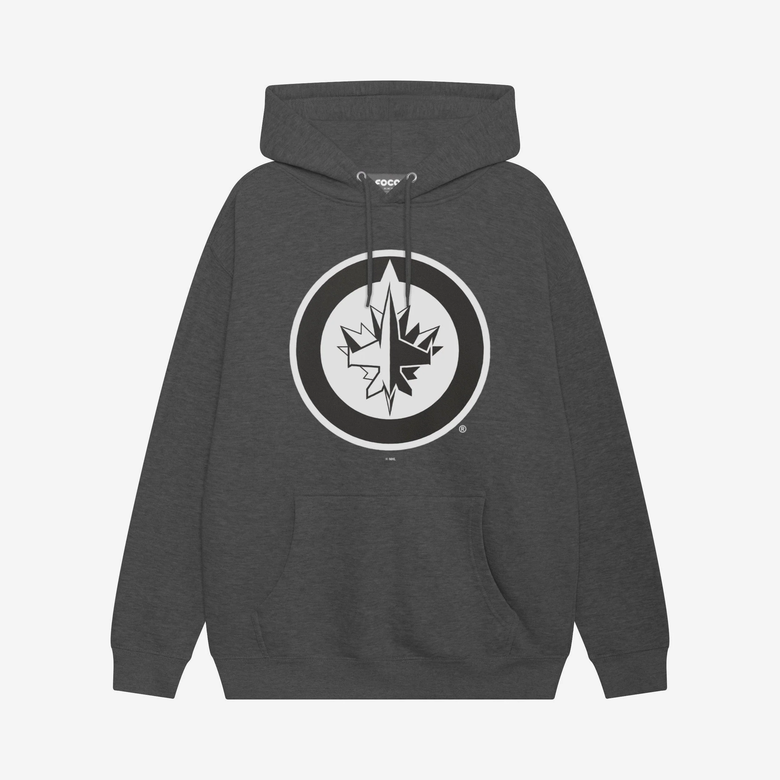 Winnipeg Jets Black & White Primary Logo Hoodie