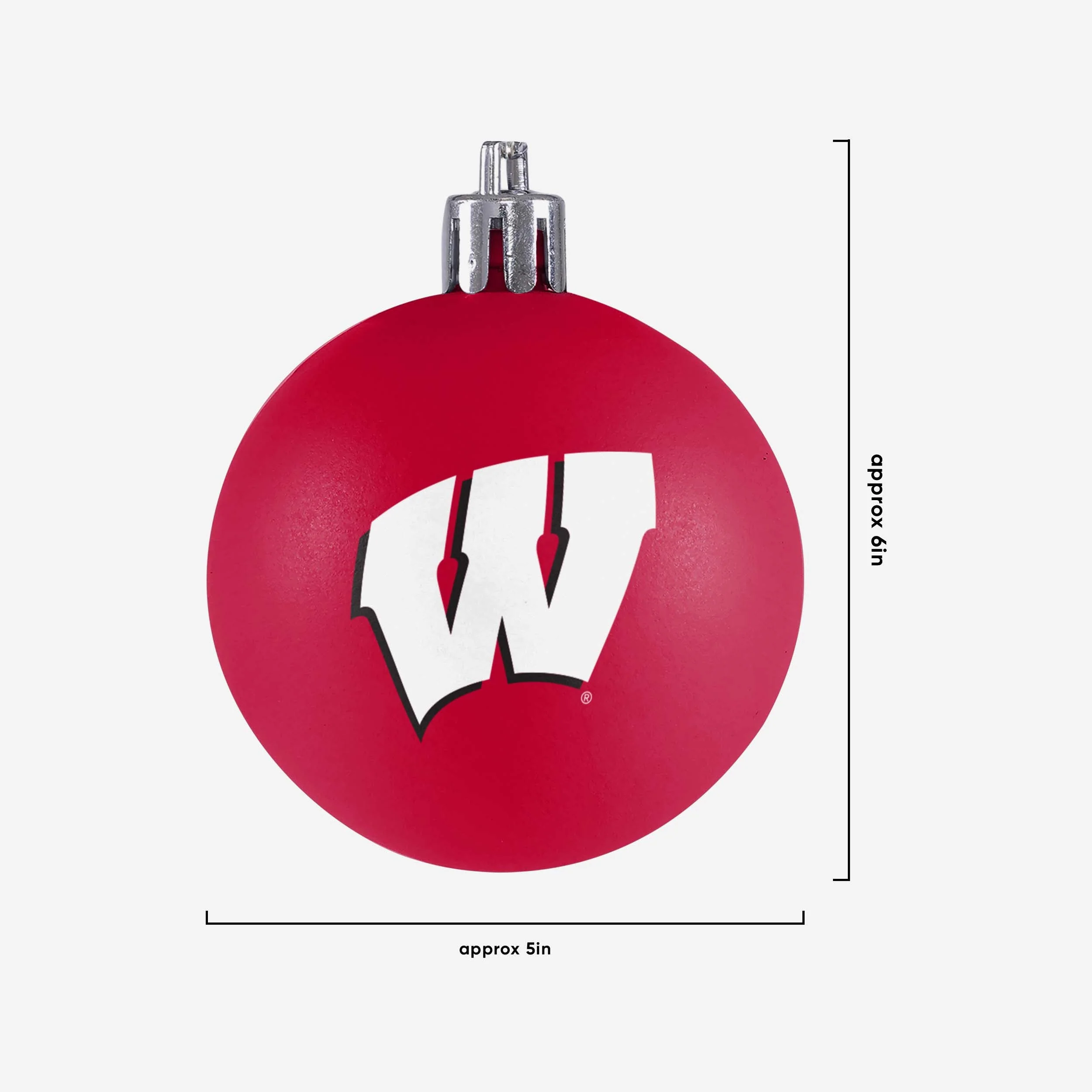 Wisconsin Badgers 12 Pack Plastic Ball Ornament Set - Image 3