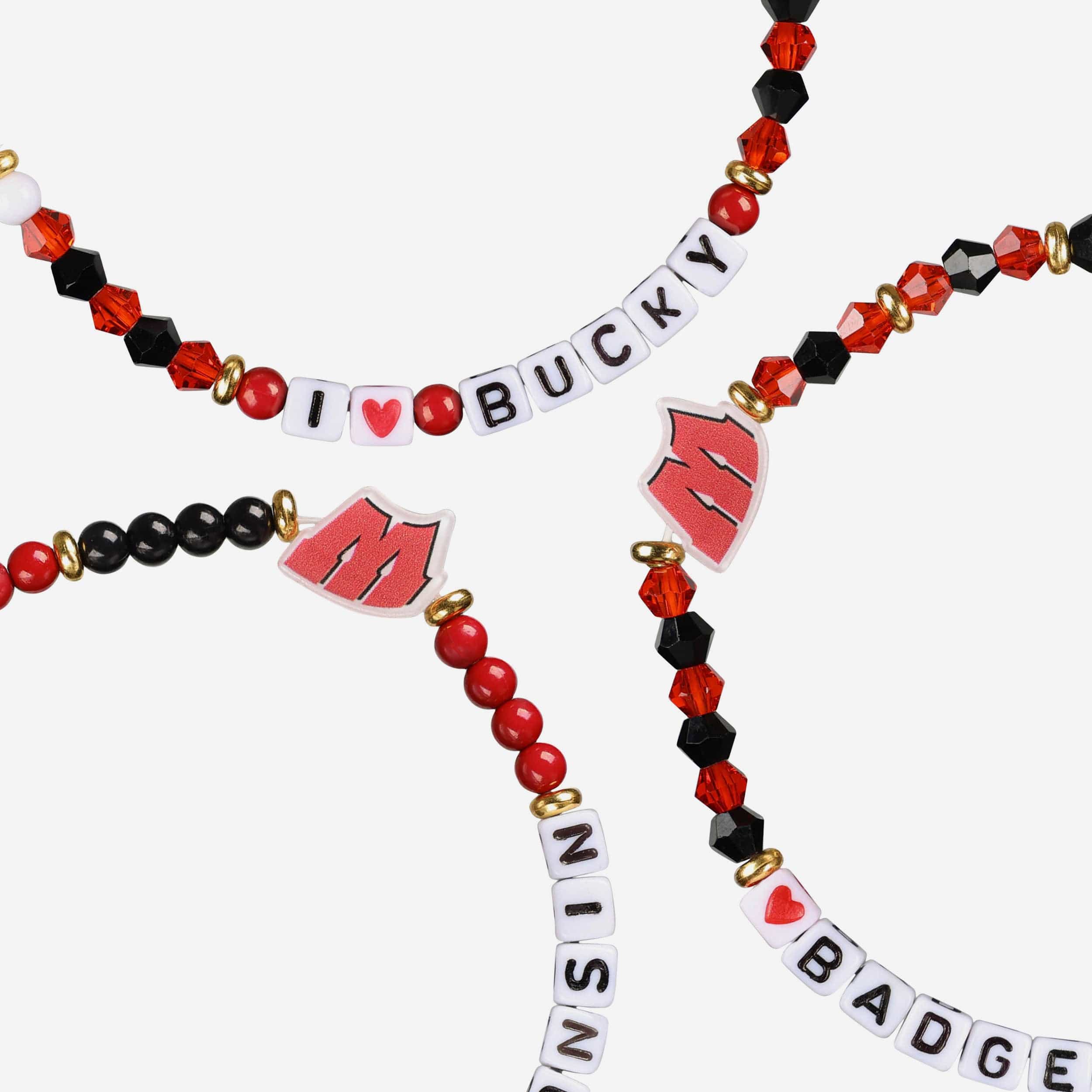 Wisconsin Badgers 3 Pack Friendship Bracelet - Image 2