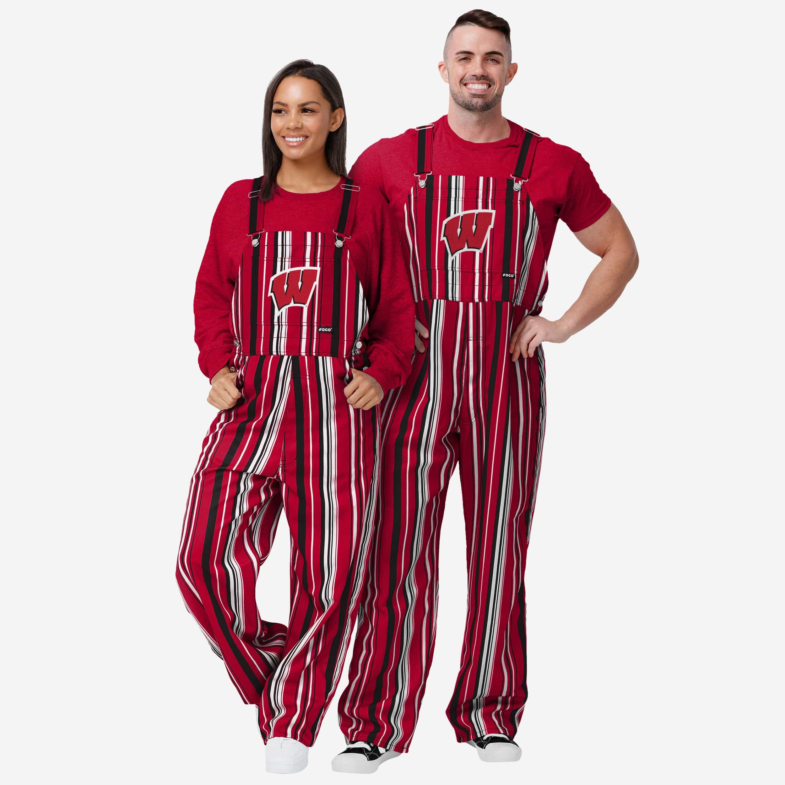 Wisconsin Badgers Mens Hyper Stripe Bib Overalls - Image 3