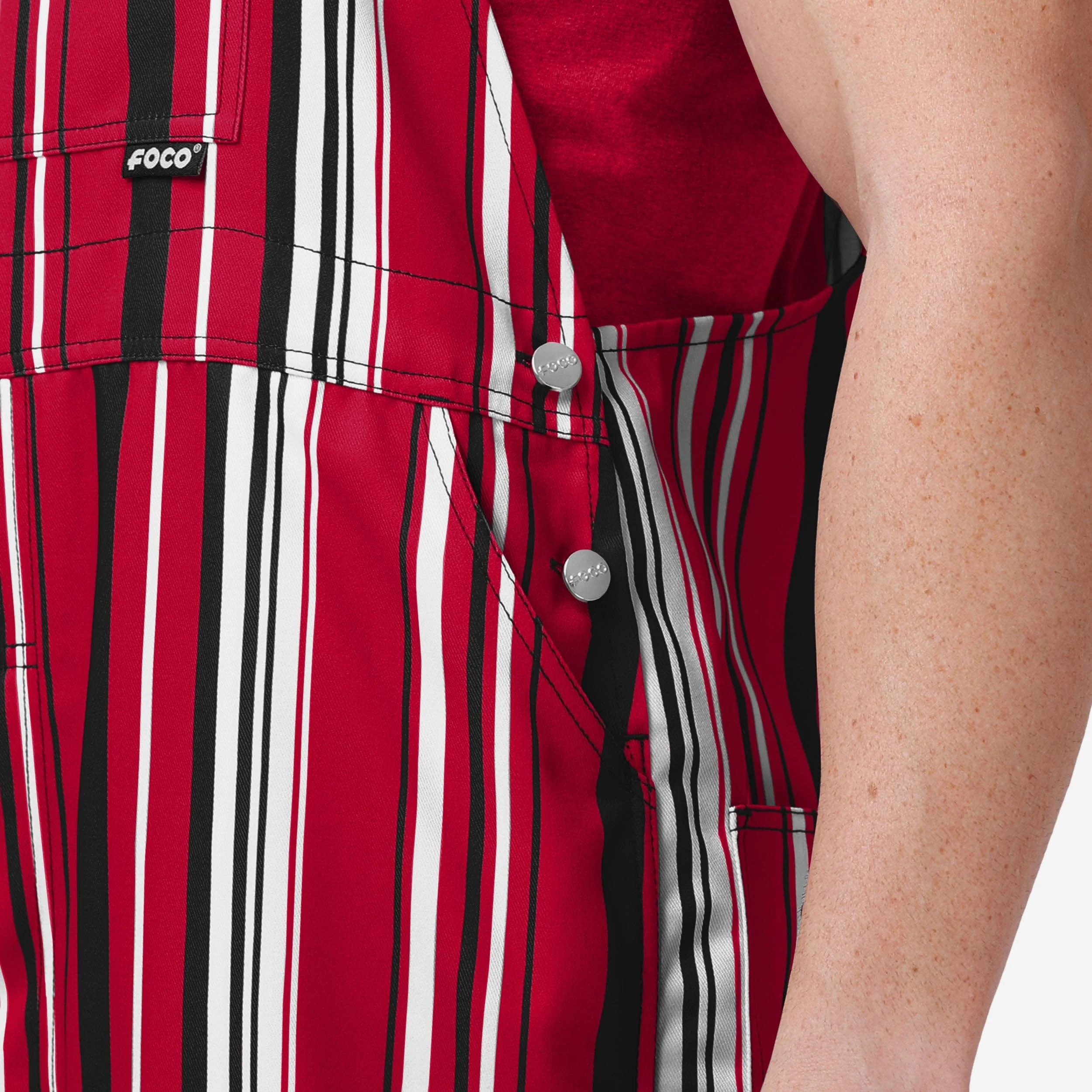 Wisconsin Badgers Mens Hyper Stripe Bib Overalls - Image 5