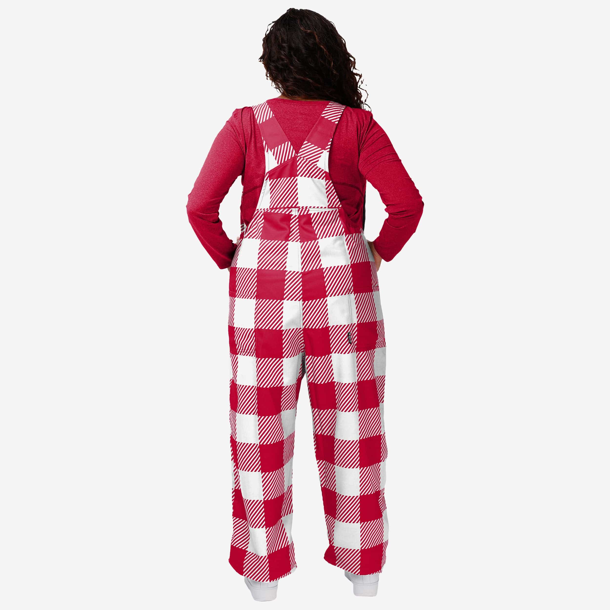 Wisconsin Badgers Womens Plaid Bib Overalls - Image 2