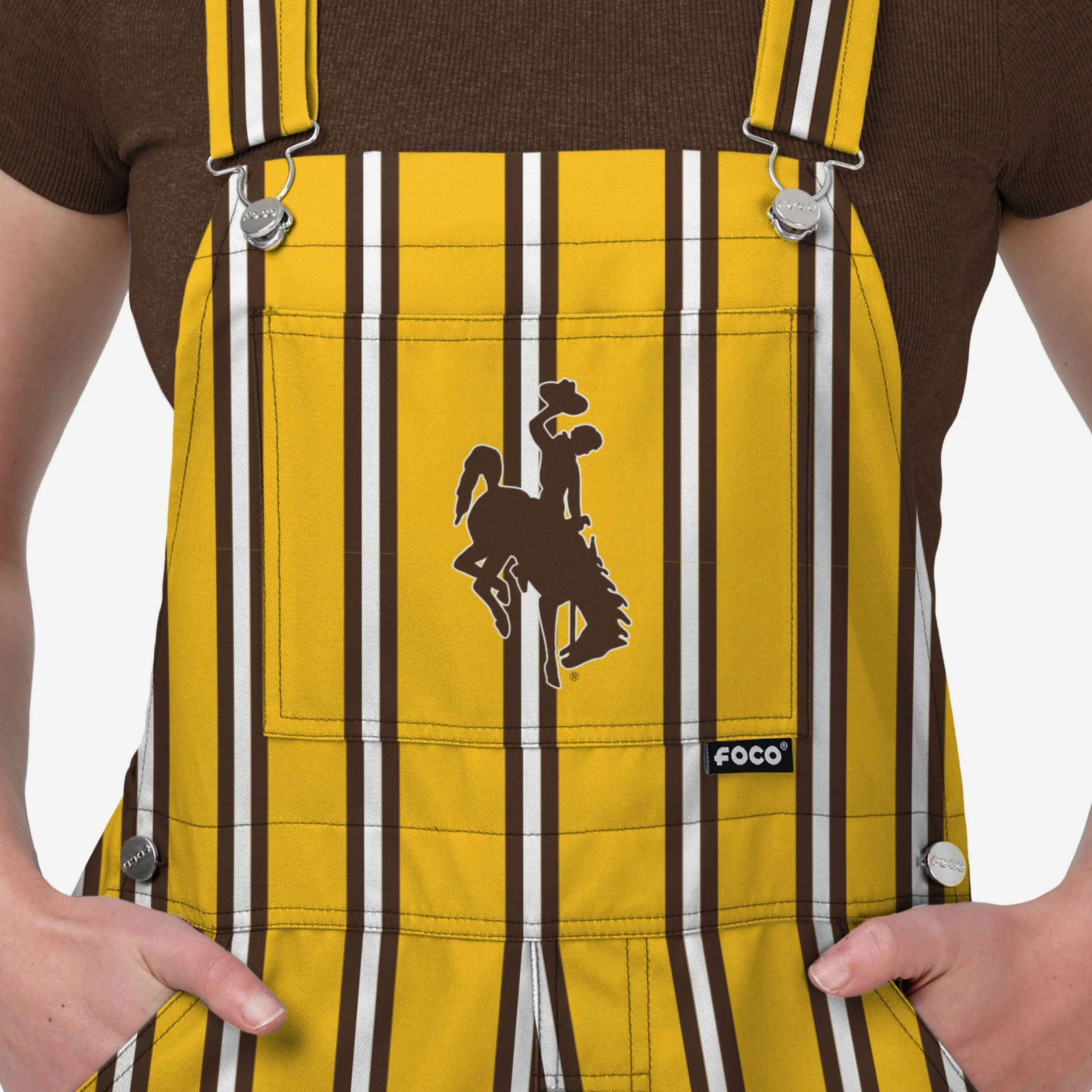 Wyoming Cowboys Womens Sideline Spirit Bib Overalls - Image 4