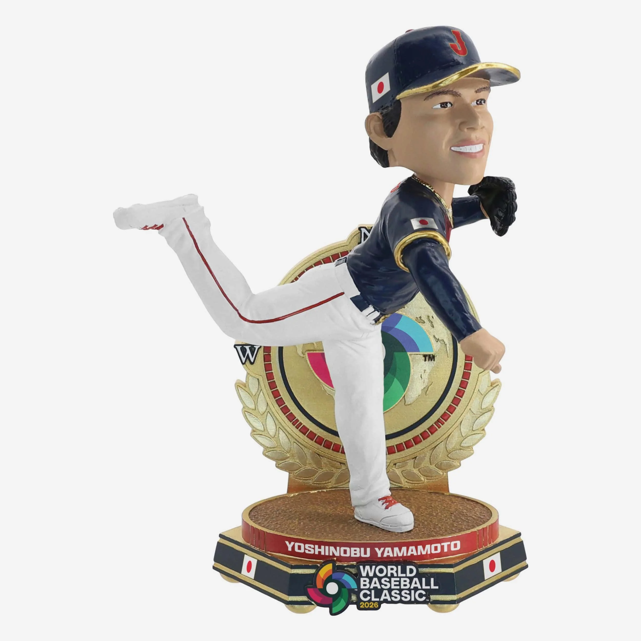 Yoshinobu Yamamoto Japan 2026 World Baseball Classic Away Uniform Pitching Bobblehead