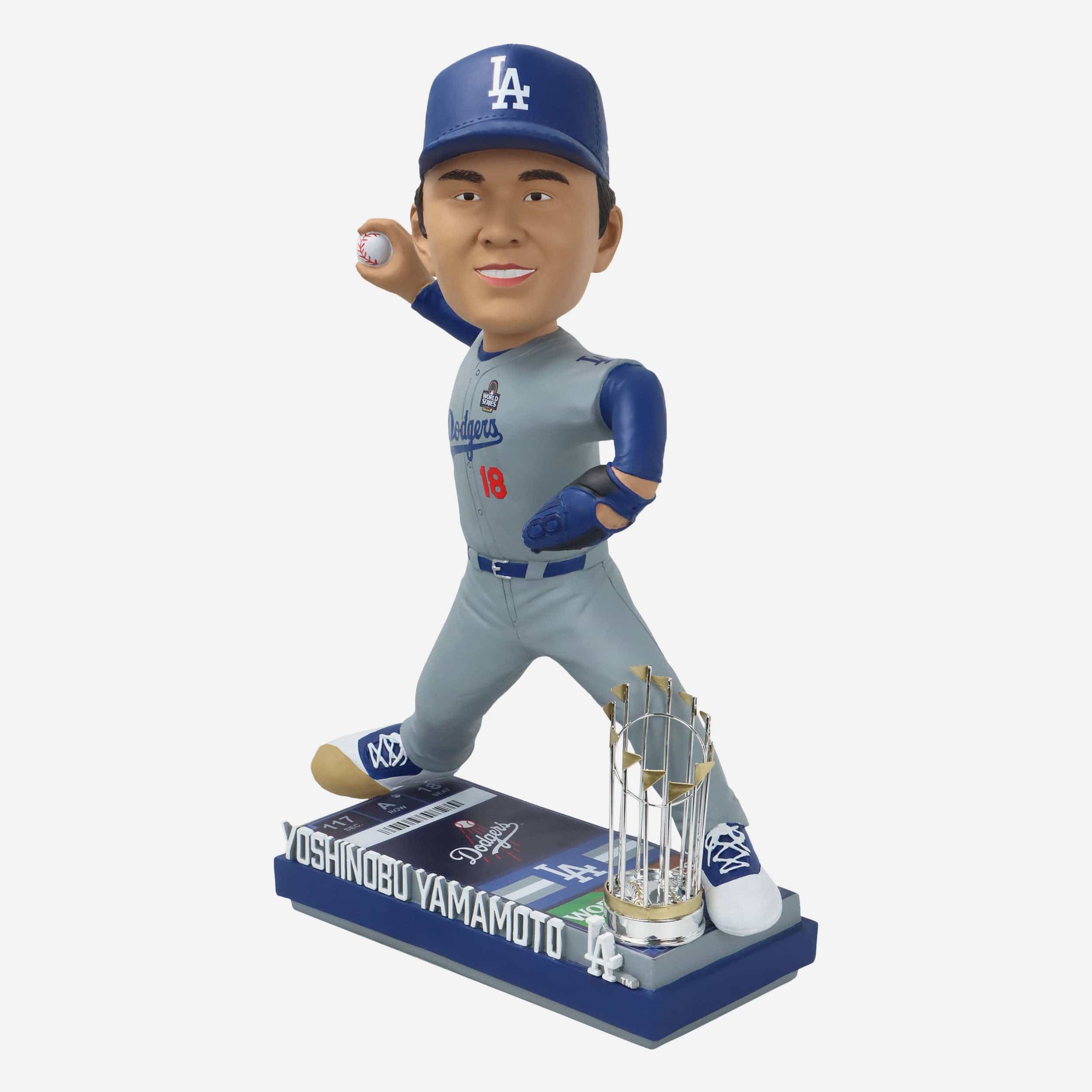Yoshinobu Yamamoto Los Angeles Dodgers 2024 World Series Champions 18 in Bobblehead - Image 4