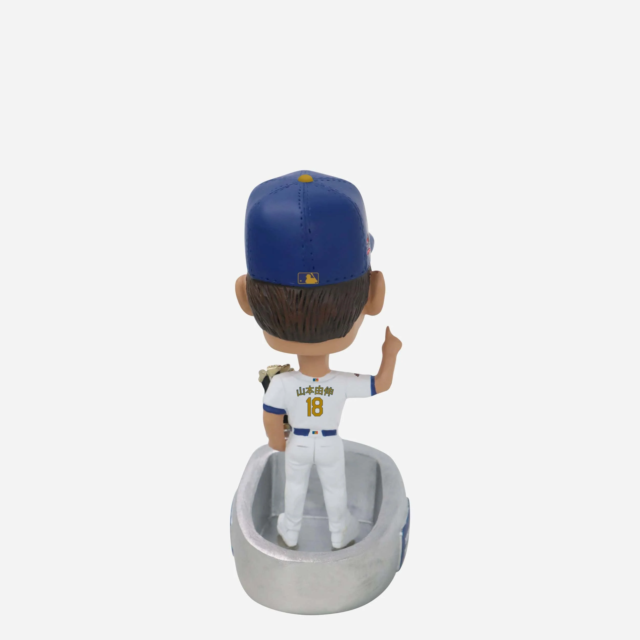 Yoshinobu Yamamoto Los Angeles Dodgers 2024 World Series Champions Japanese Gold Jersey Ring Base Mini Bighead Bobblehead - Image 5