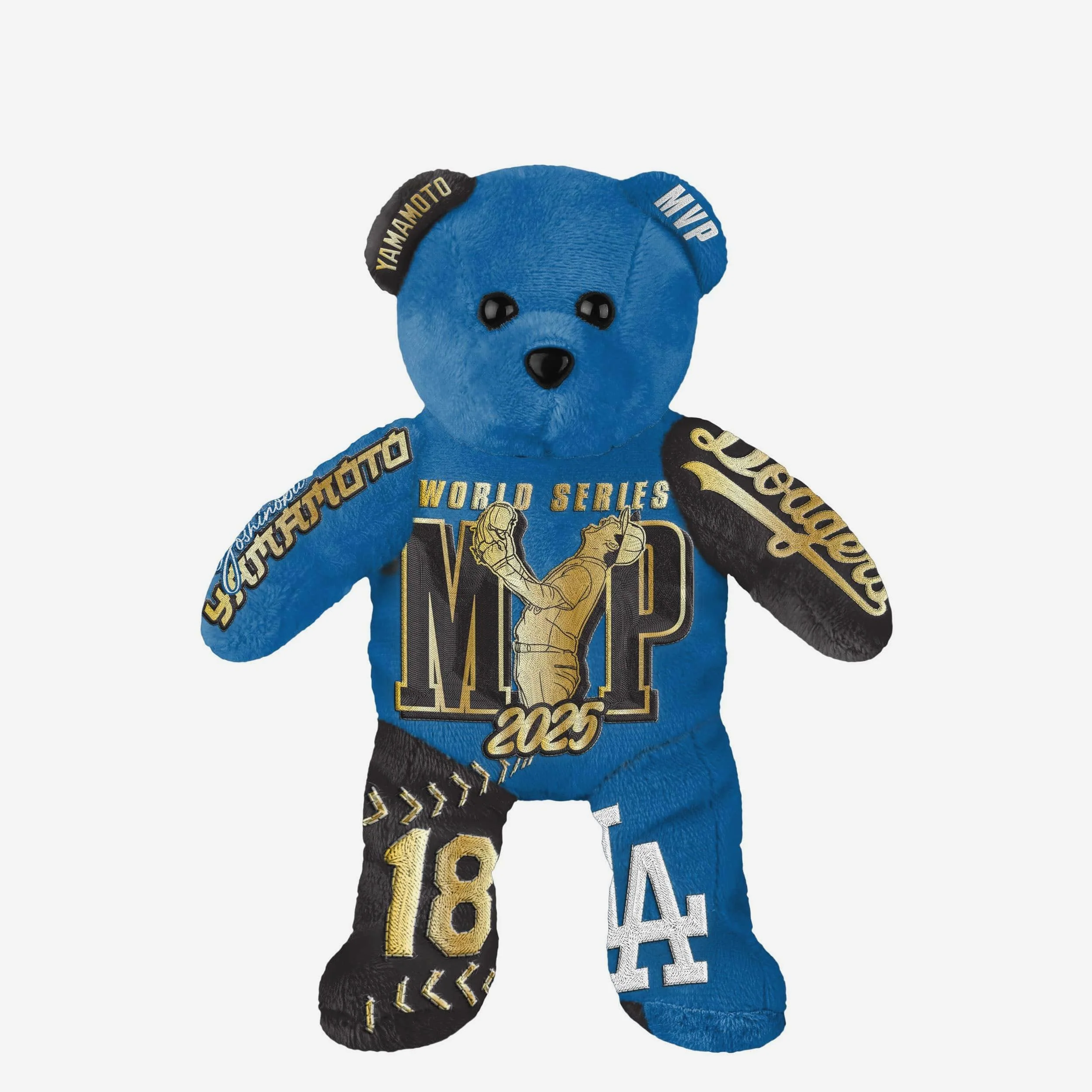 Yoshinobu Yamamoto Los Angeles Dodgers 2025 World Series Champions MVP Embroidered Player Bear
