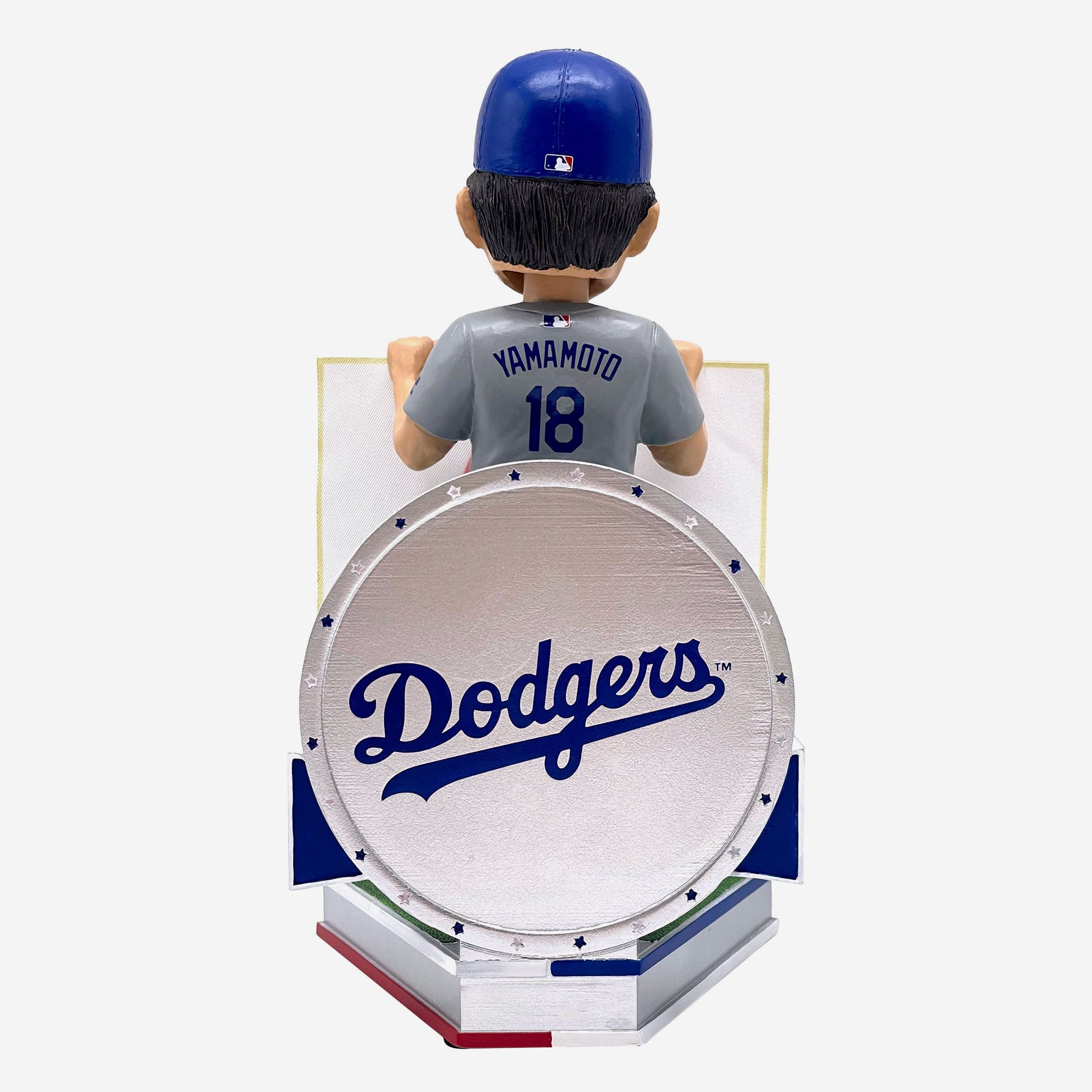 Yoshinobu Yamamoto Los Angeles Dodgers Away Jersey Japanese National Flag Bobblehead - Image 5