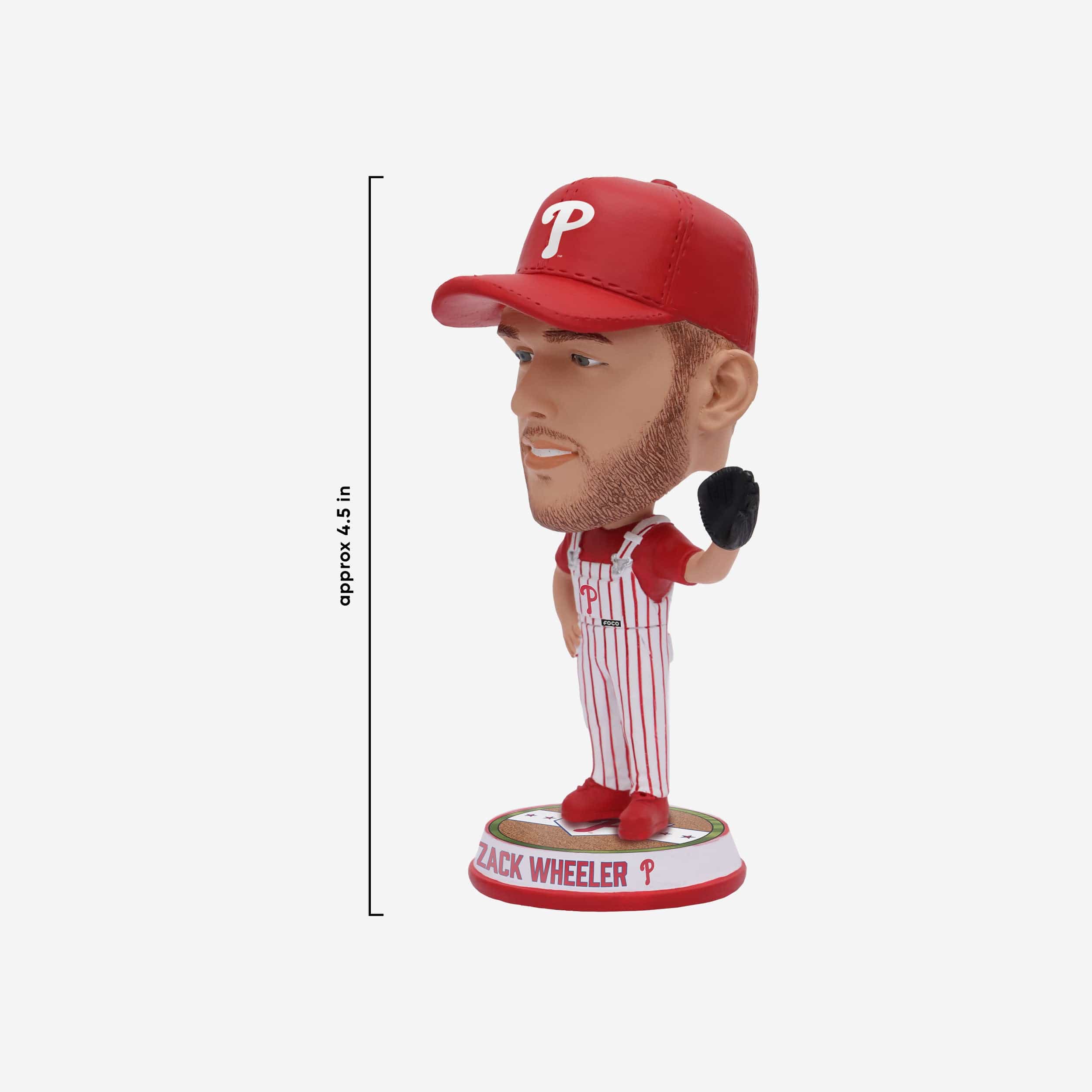 Zack Wheeler Philadelphia Phillies Bib Overalls Mini Bighead Bobblehead - Image 3